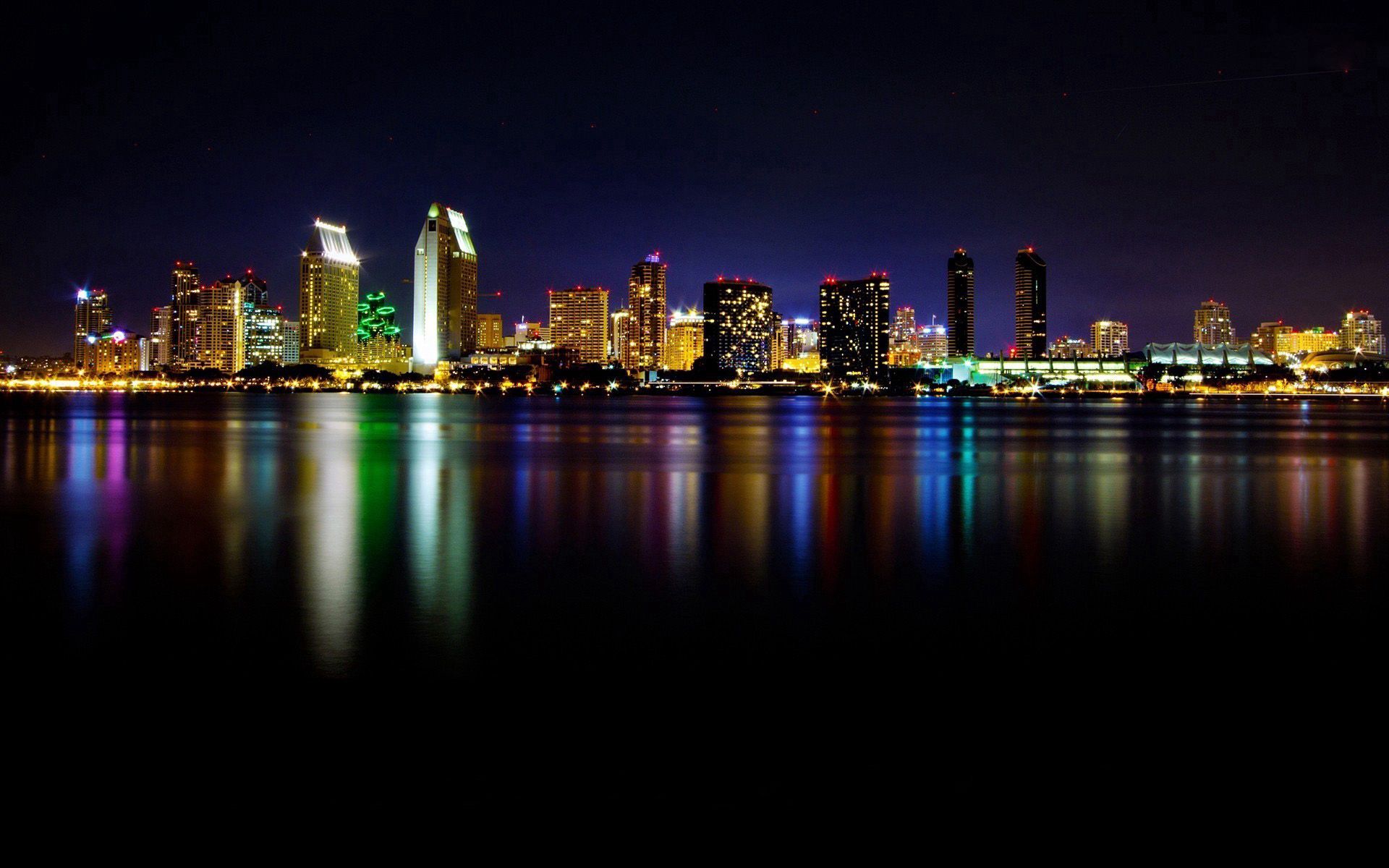 Handy-Wallpaper Städte, Nachtaufnahmen, Nachtschießen, San Diego, Usa, Kalifornien kostenlos herunterladen.