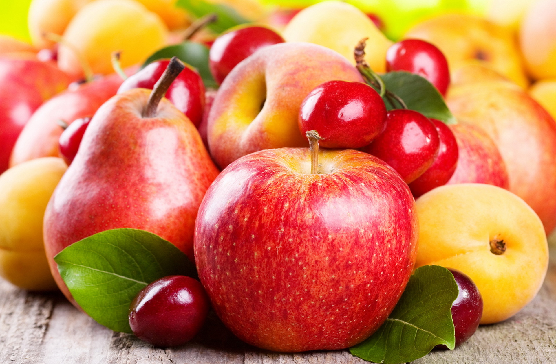 cherry, pear, fruits, food, fruit, apple, apricot Full HD