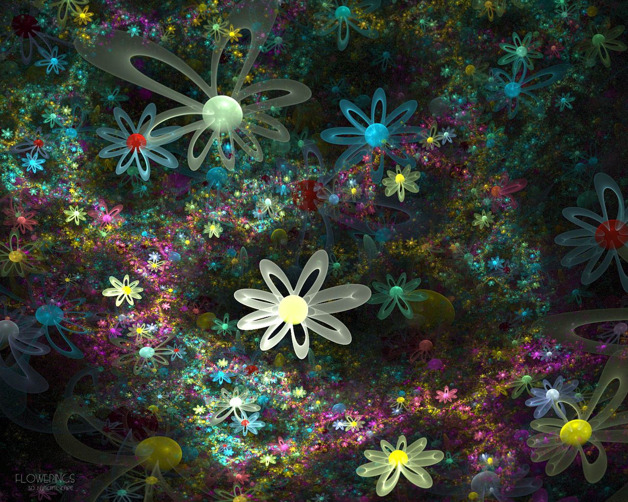 bright, shroud, abstract, flowers, fractal