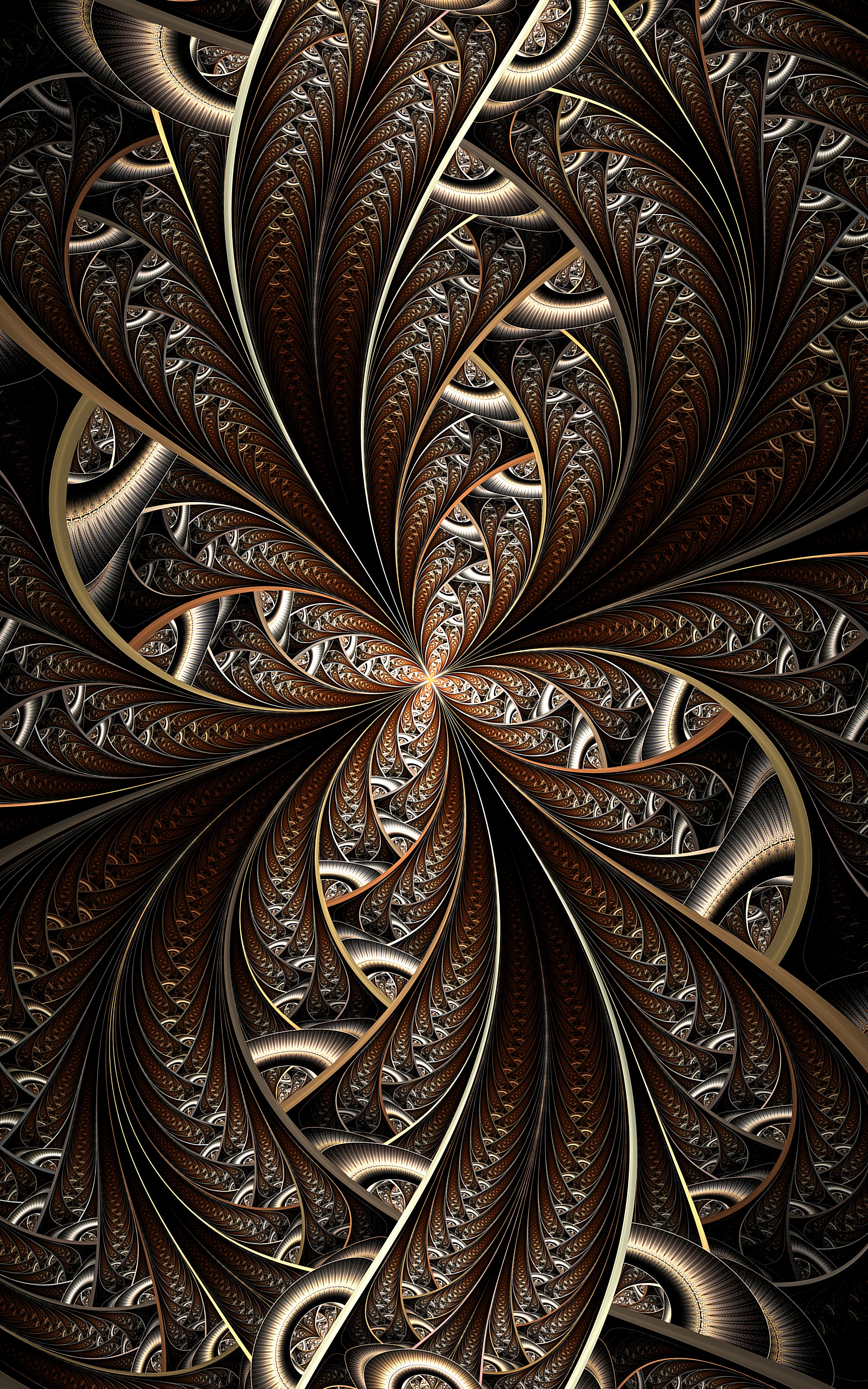 abstract, lines, fractal, winding, sinuous, swirling, involute 5K
