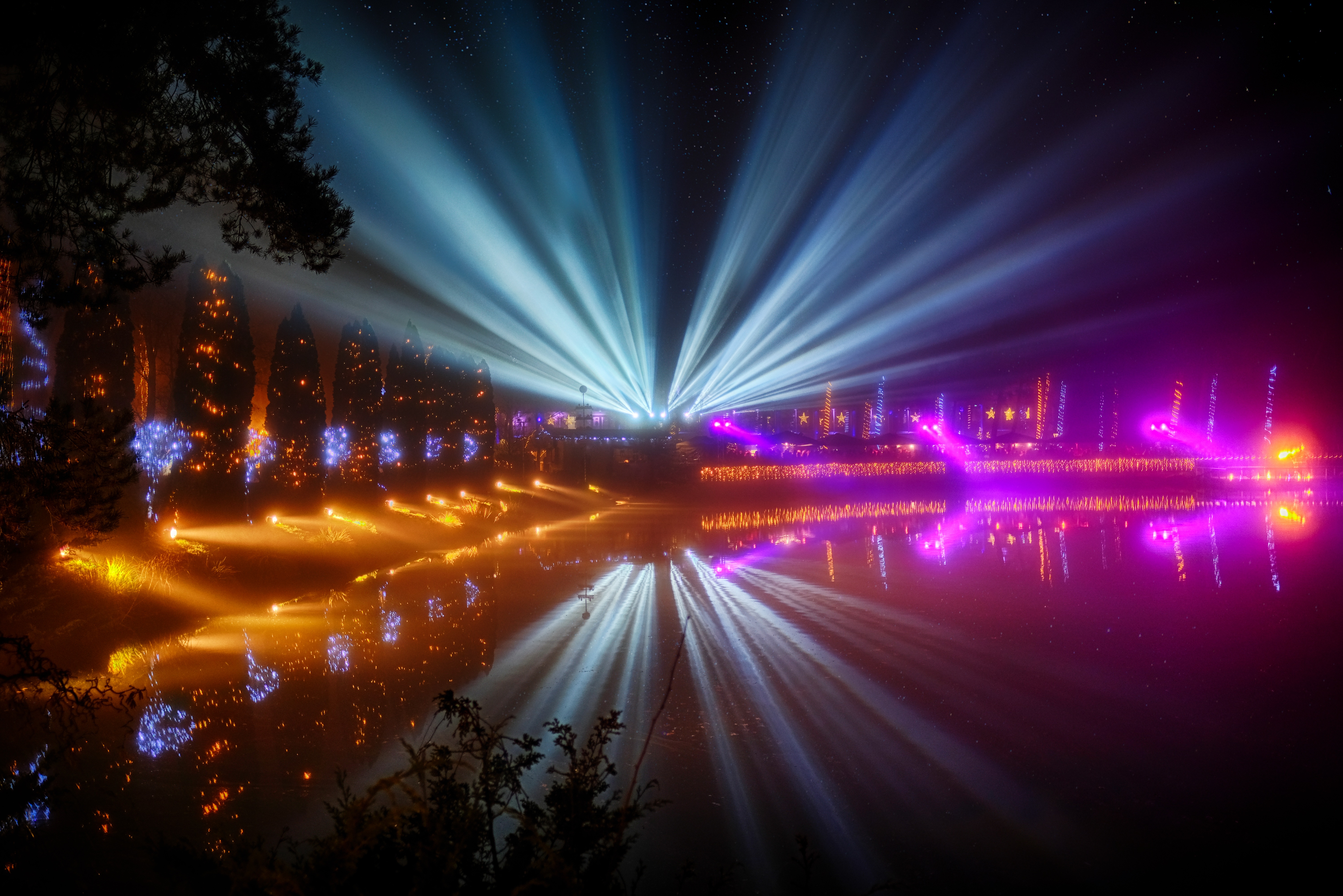 festival, light show, city lights, cities, night city Image for desktop