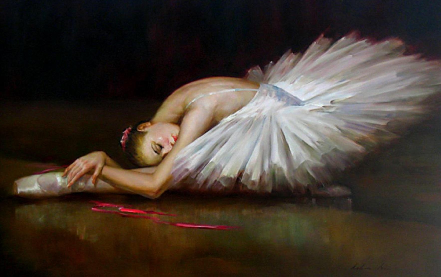 ballerina, artistic, painting HD wallpaper