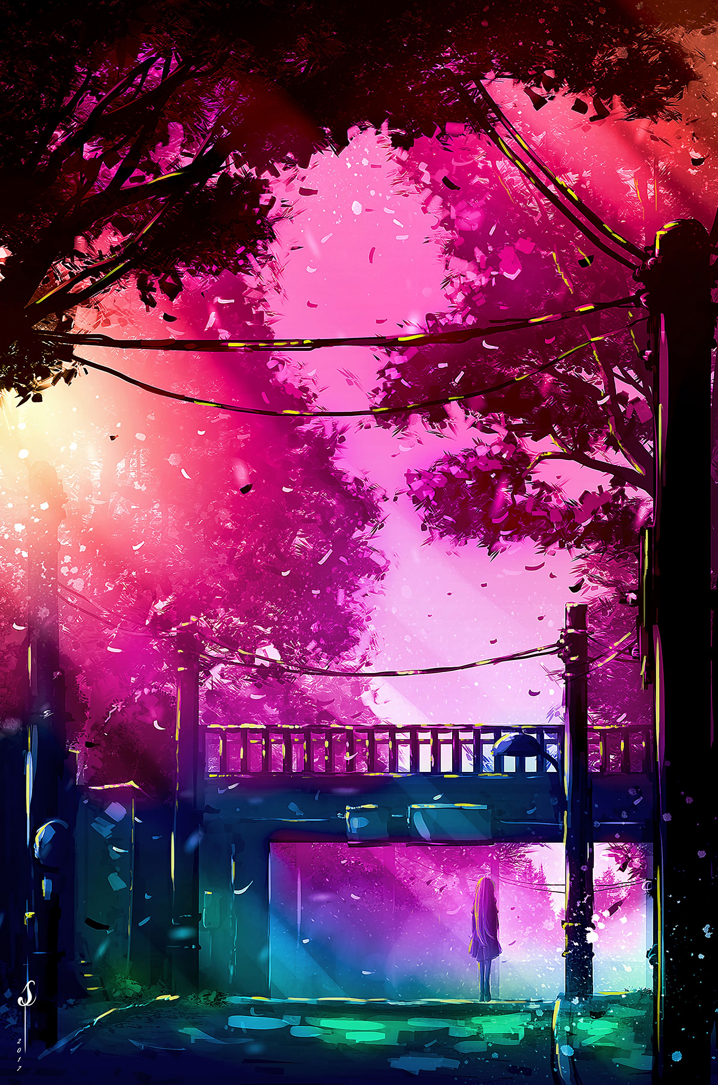 Free download wallpaper Trees, Privacy, Seclusion, Bridge, Loneliness, Art on your PC desktop