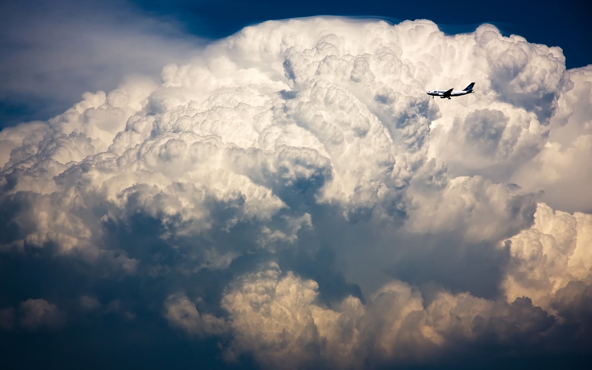 landscape, transport, clouds, airplanes