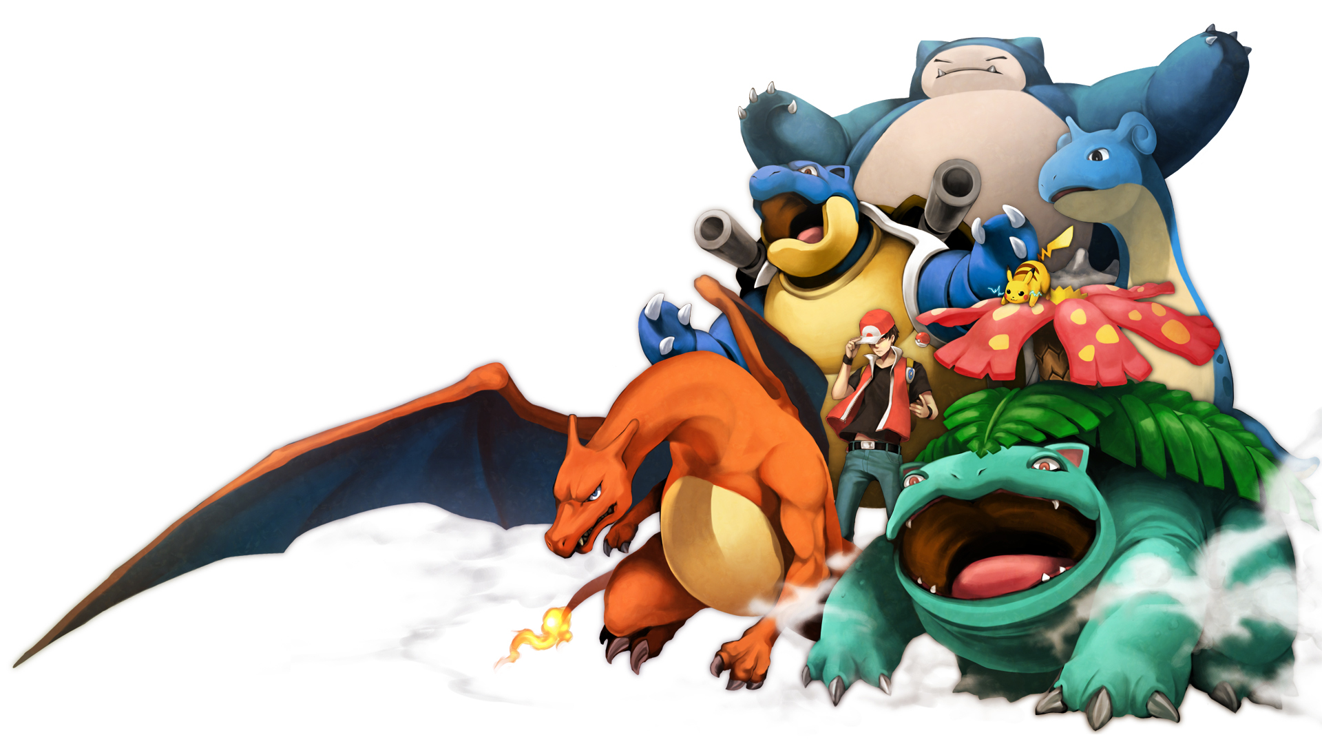 pokemon: red and blue, snorlax (pokémon), video game, blastoise (pokémon), charizard (pokémon), lapras (pokémon), pikachu, red (pokémon), venusaur (pokémon), pokémon images