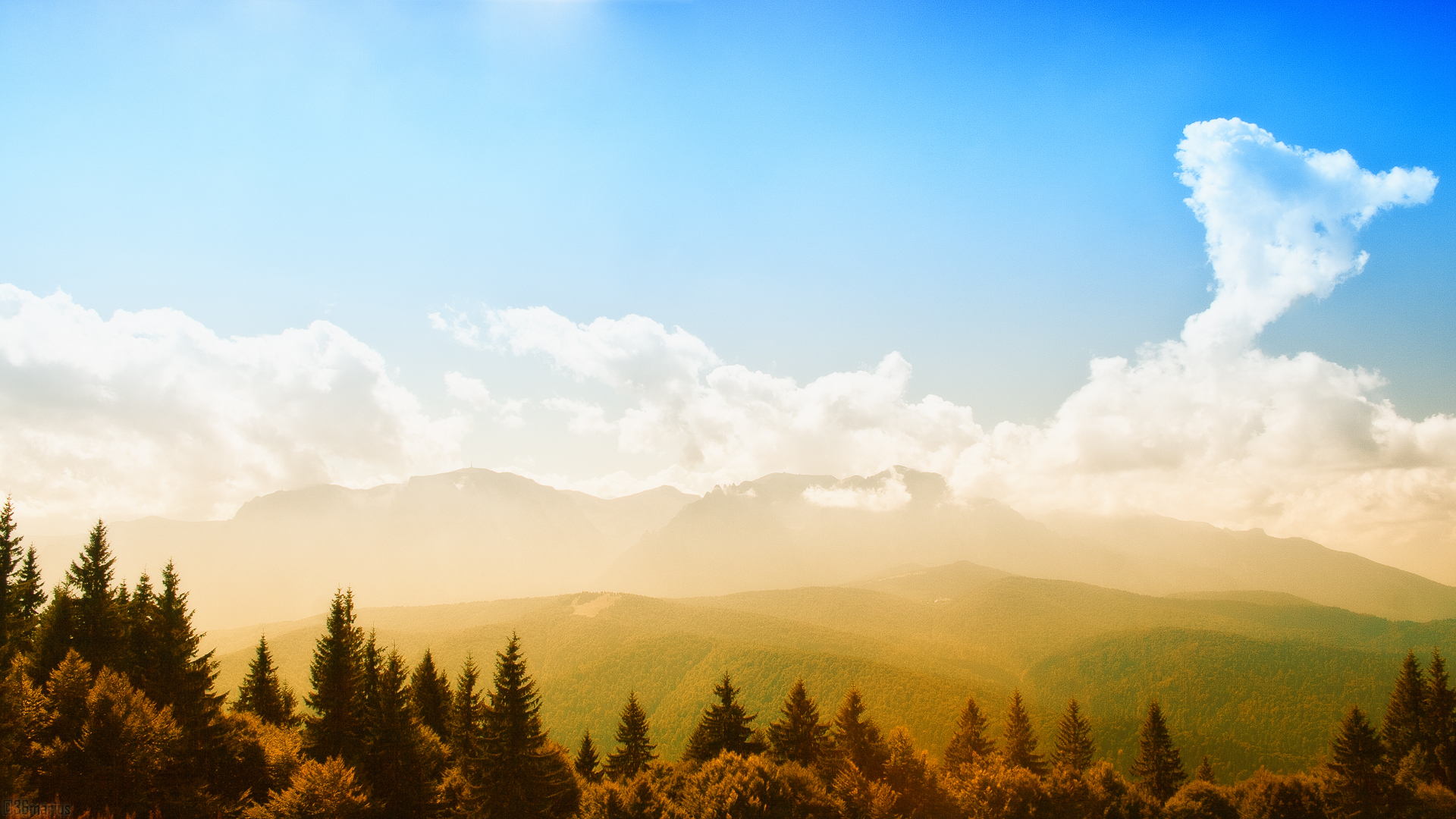 Download mobile wallpaper Landscape, Clouds, Mountains for free.
