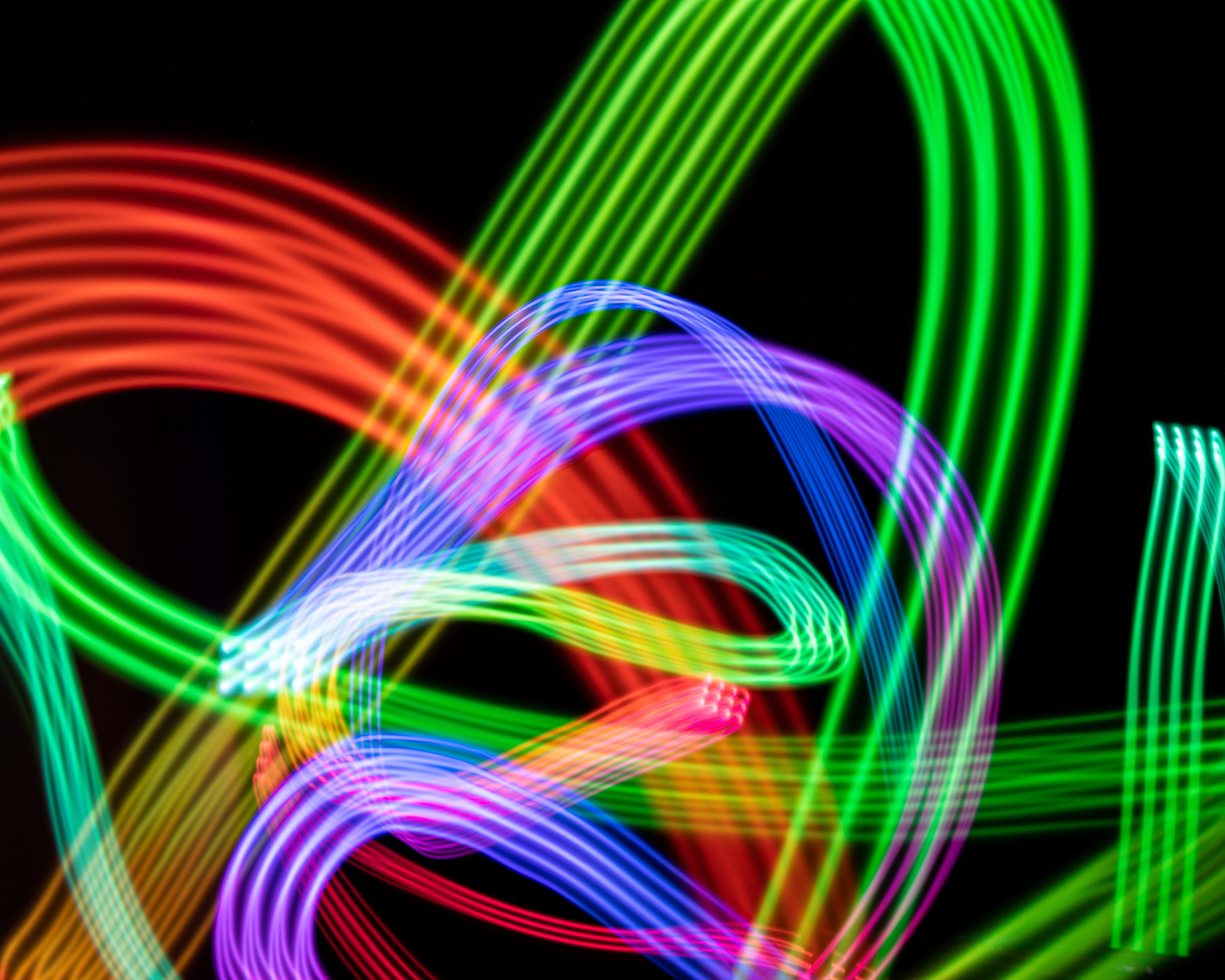 multicolored, abstract, motley, lines, neon, freezelight, winding, sinuous HD wallpaper