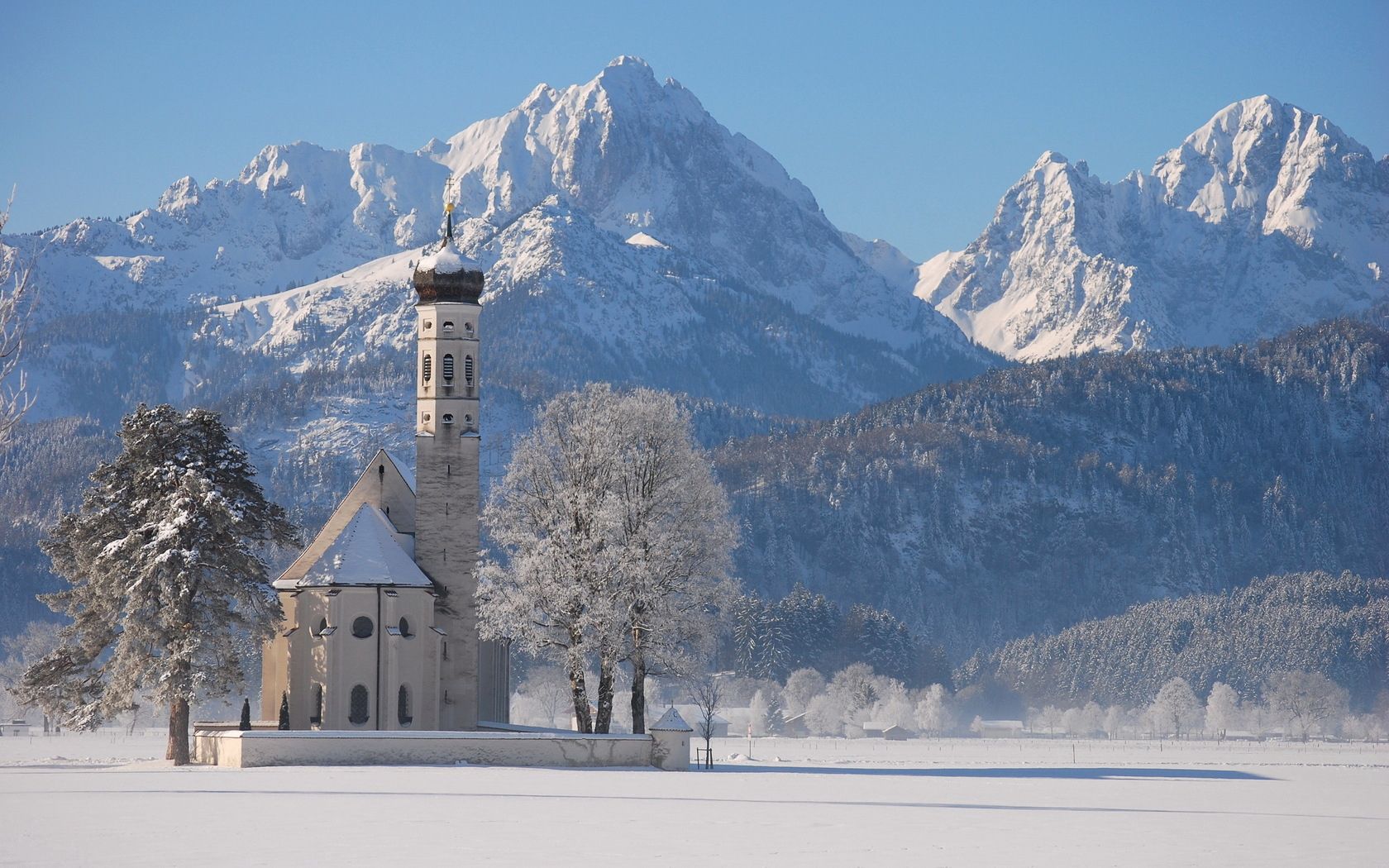 Handy-Wallpaper Tempel, Natur, Mountains, Schnee, Winter kostenlos herunterladen.