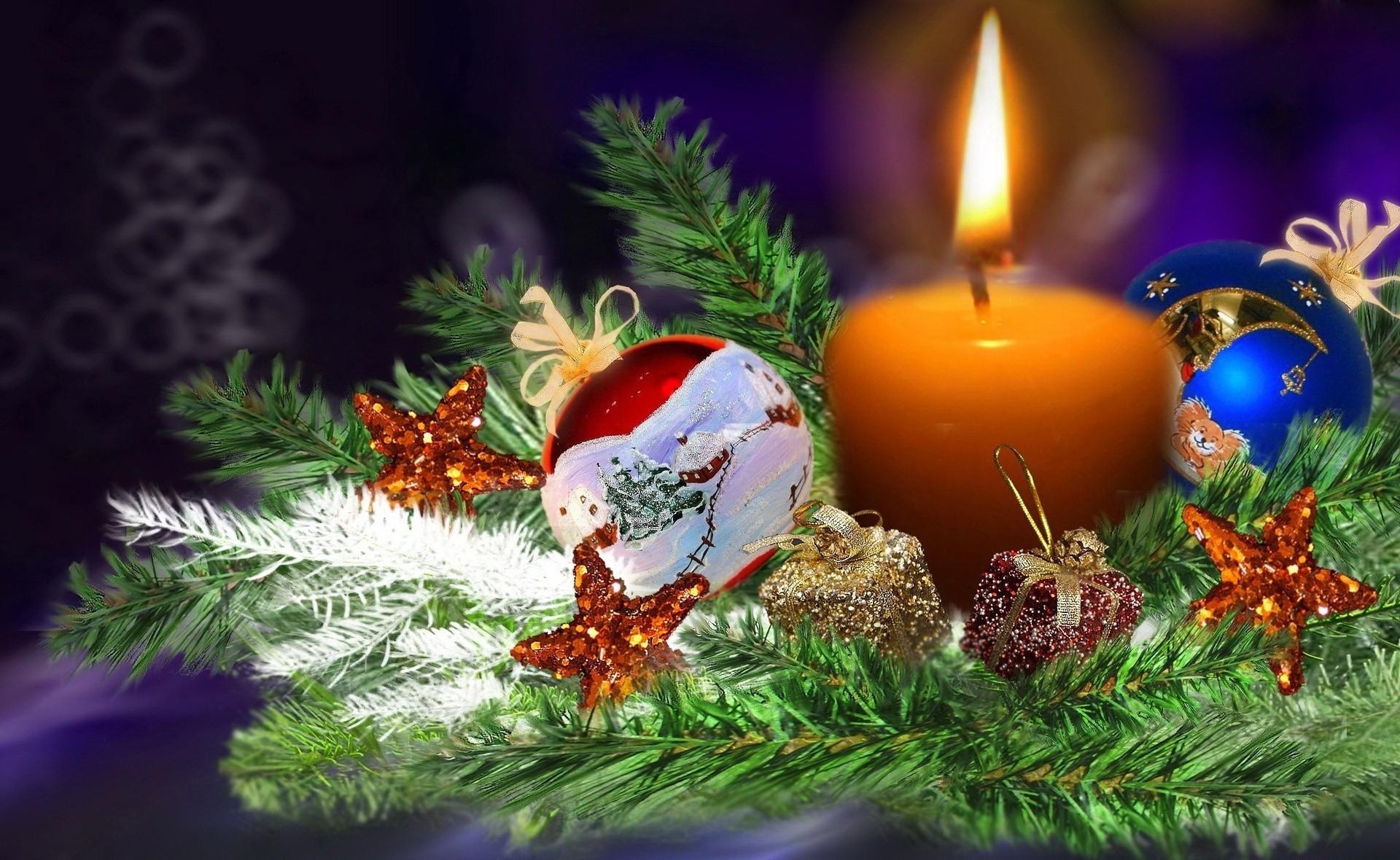 Download mobile wallpaper Needles, Branch, Decorations, Holidays, Candle for free.