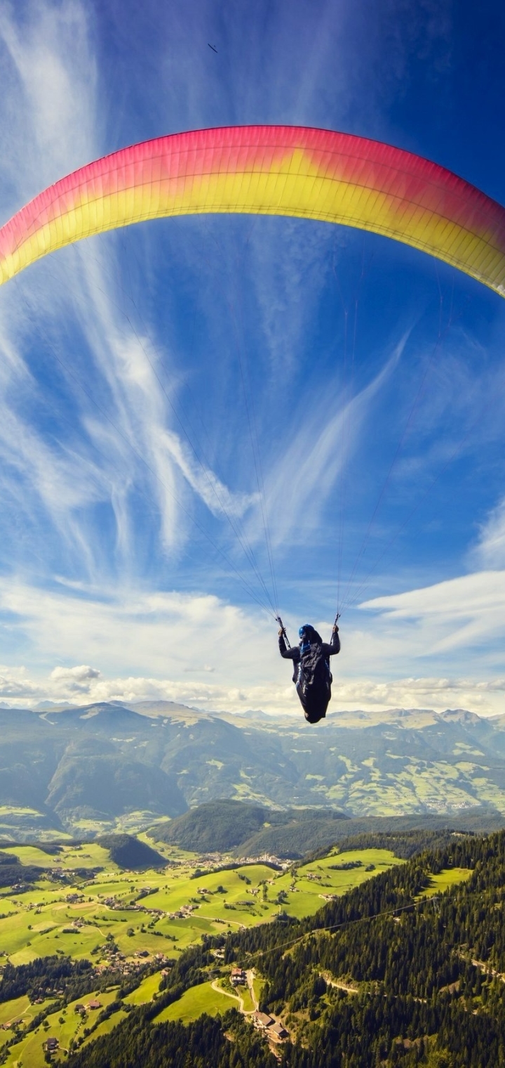paragliding, sports, horizon, landscape, sky HD wallpaper