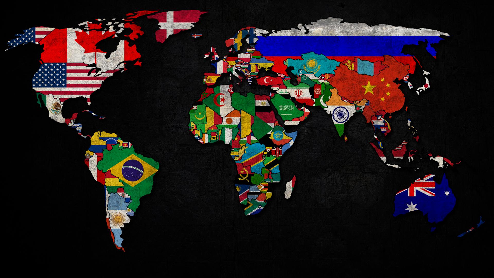 592047 免費下載壁紙 综合, 世界地图, 丰富多彩的, 旗帜, 地图 屏保和圖片