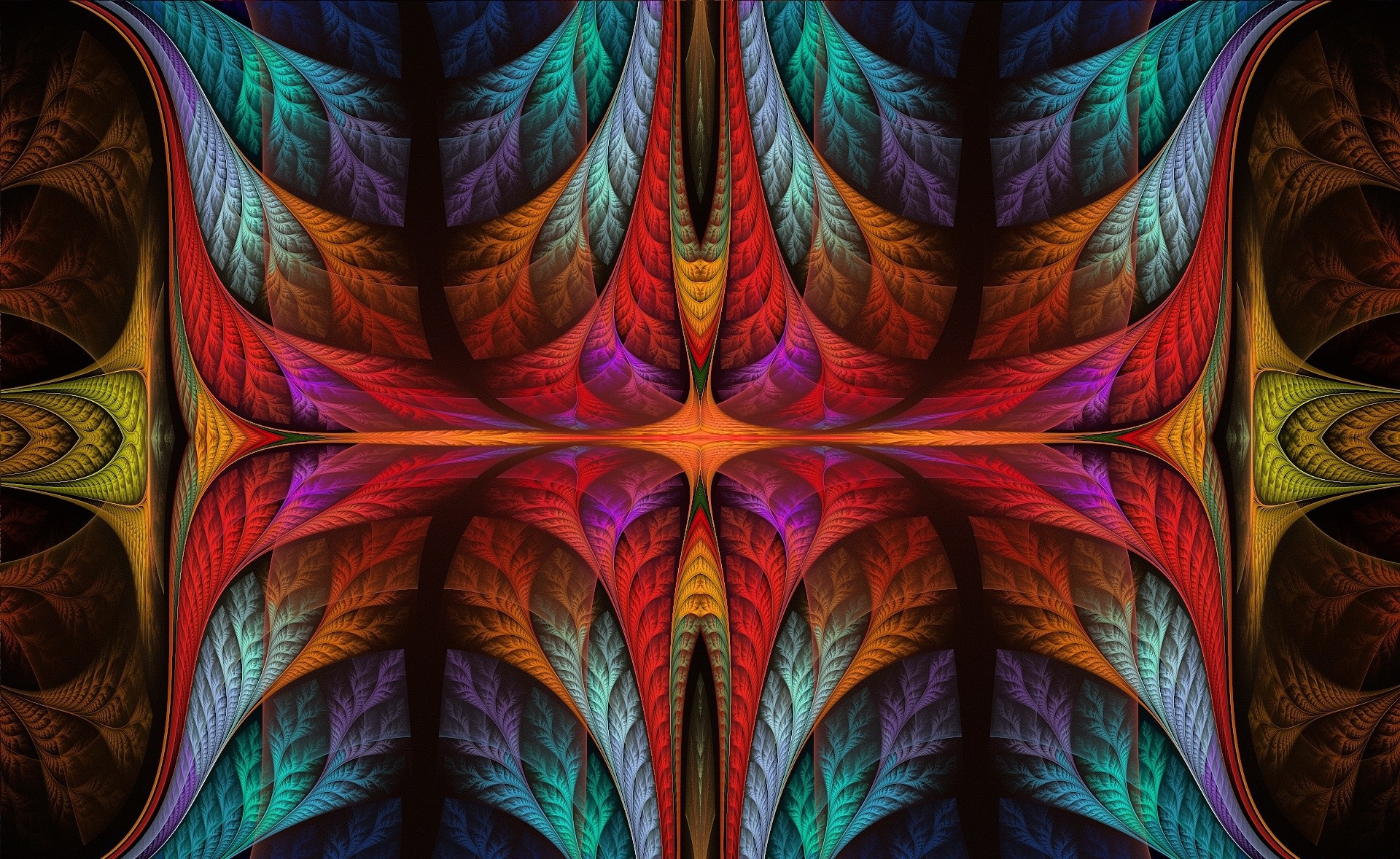 abstract, fractal, colorful, colors, symmetry HD wallpaper