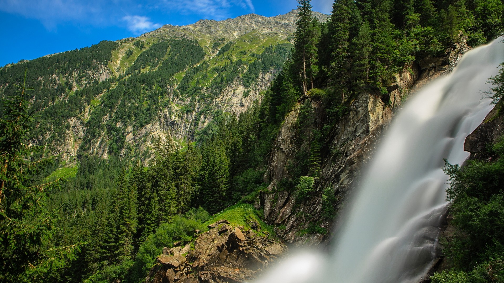 無料モバイル壁紙滝, 山, 森, オーストリア, 地球, クリムルの滝をダウンロードします。