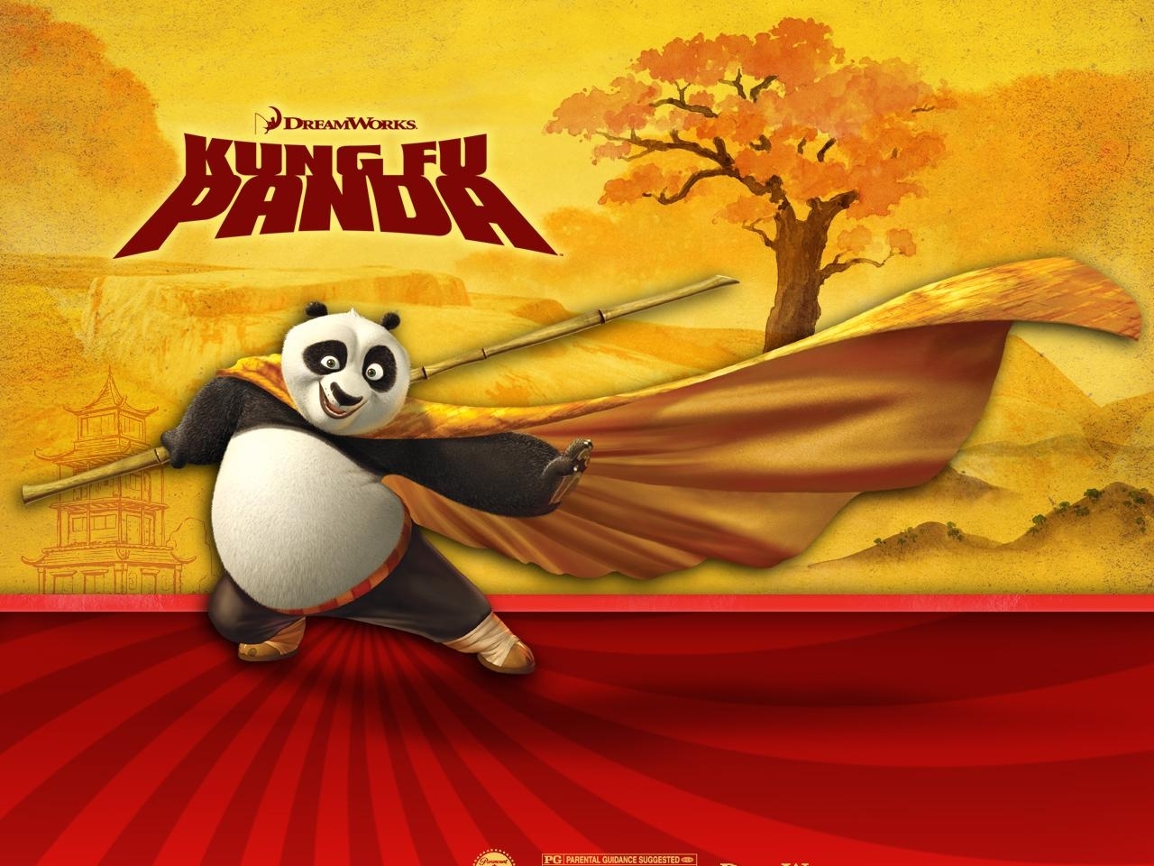 Download mobile wallpaper Panda Kung Fu, Cartoon for free.
