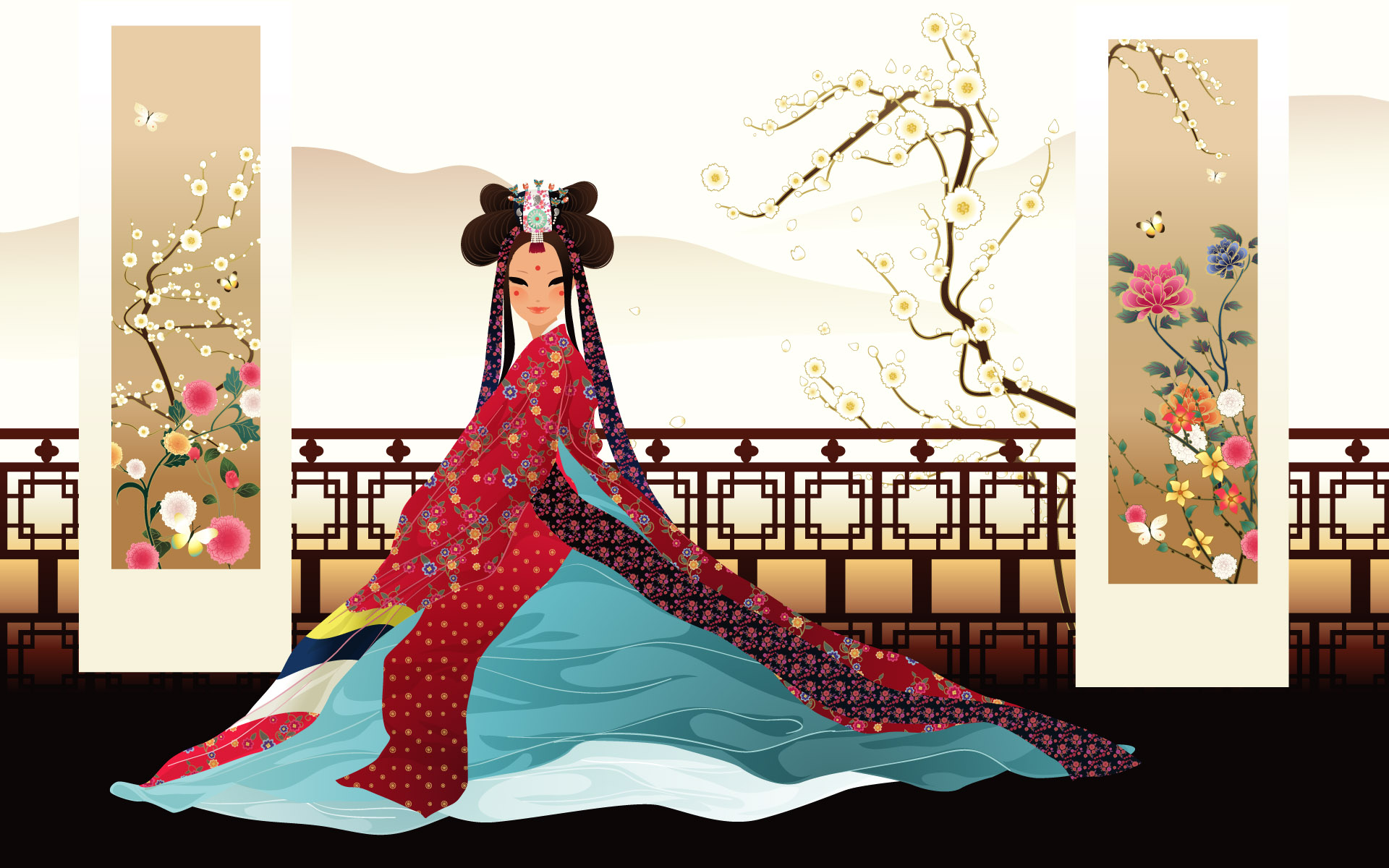 616982 завантажити шпалери жінки, художній, корея, традиційний костюм - заставки і картинки безкоштовно