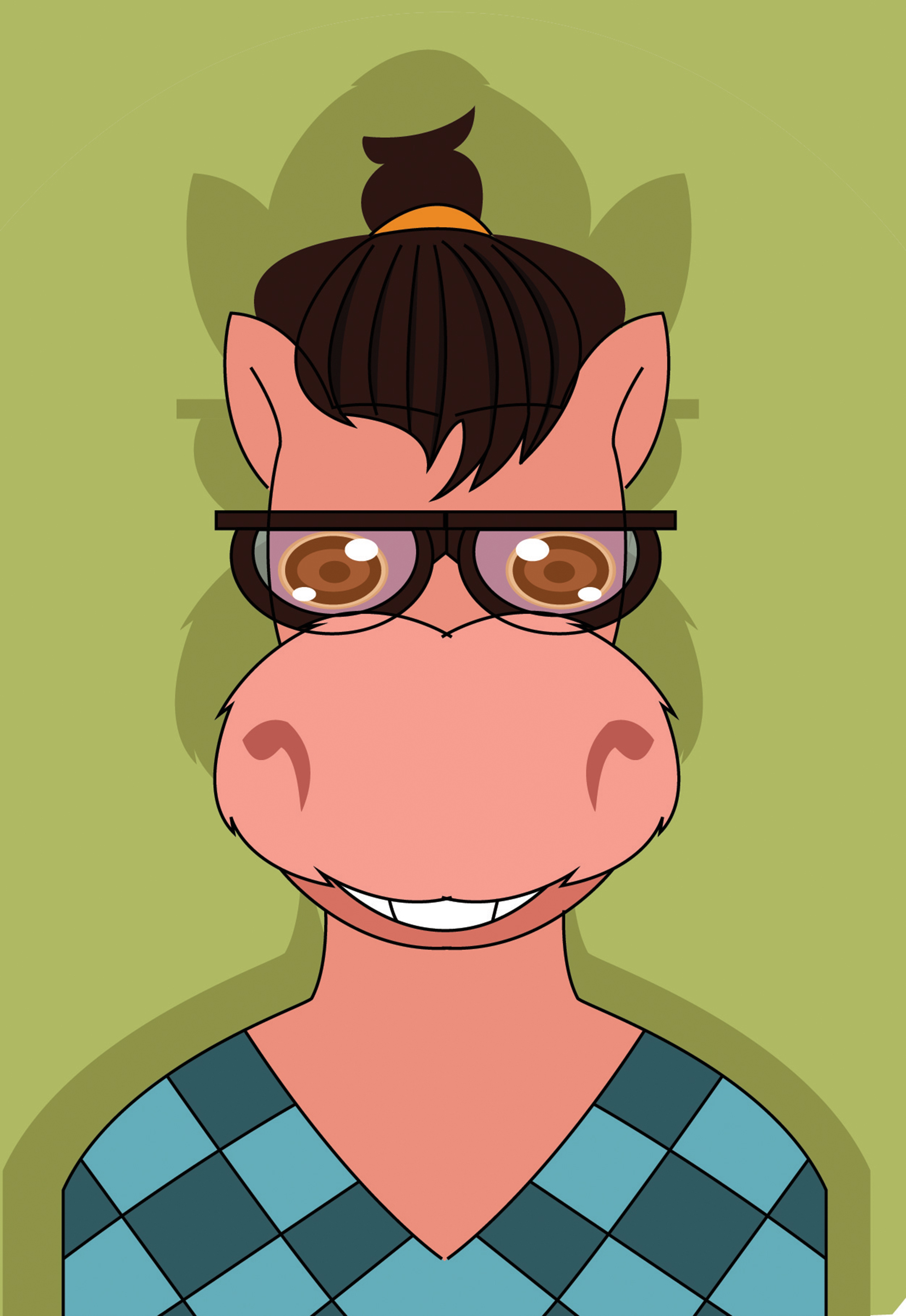 vector, donkey, art, glasses, spectacles, sweater