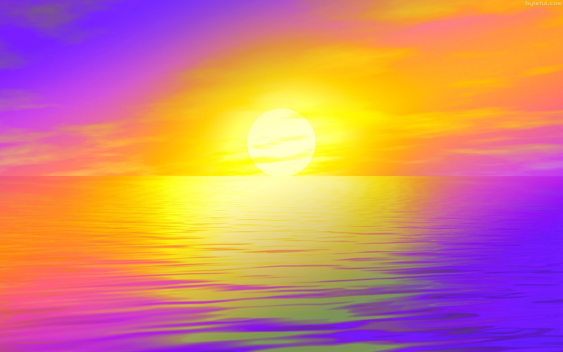 無料モバイル壁紙日没, 色, 黄色, 紫の, 芸術的, 太陽をダウンロードします。