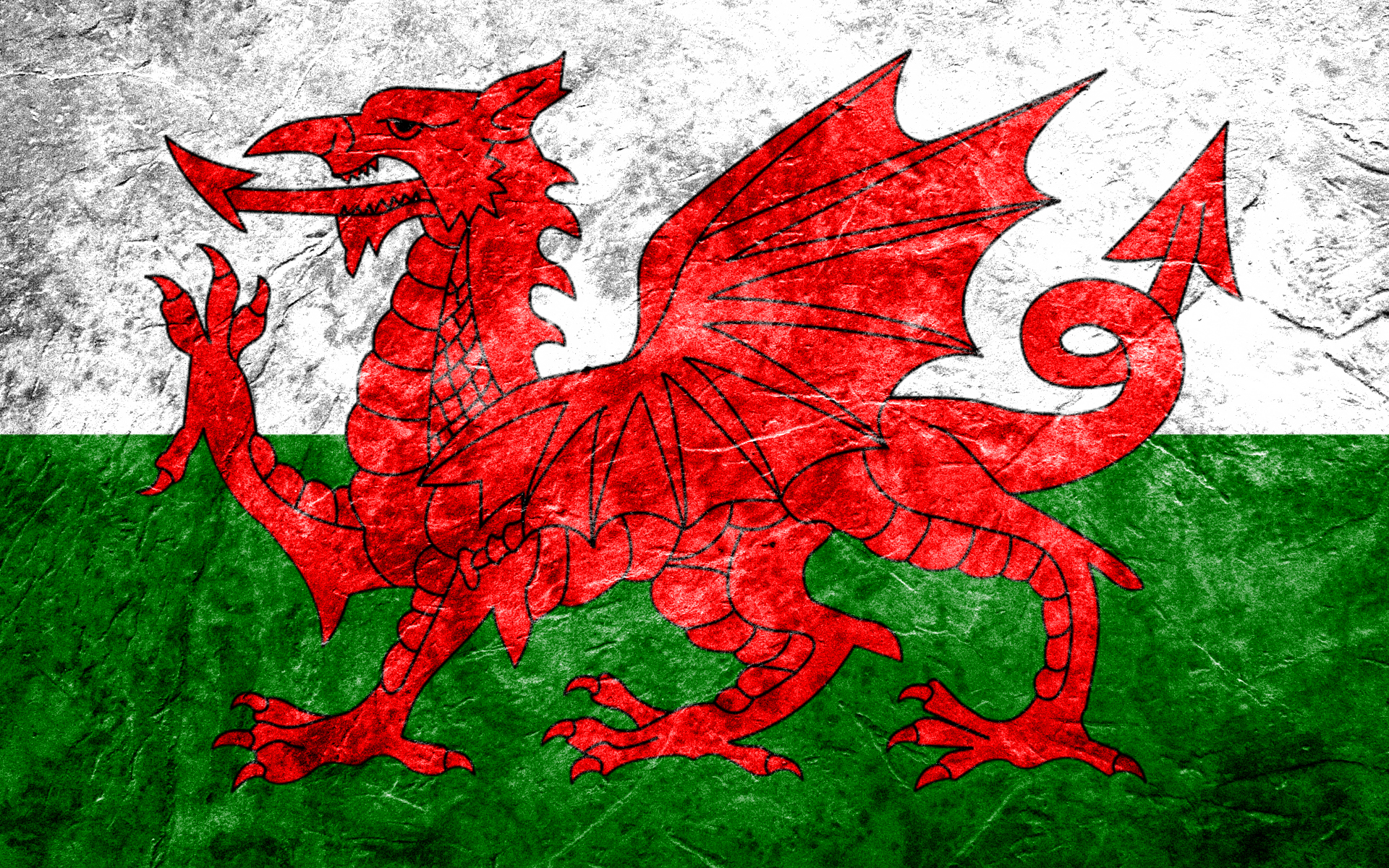 Флаг Уэльса на флаге Великобритании