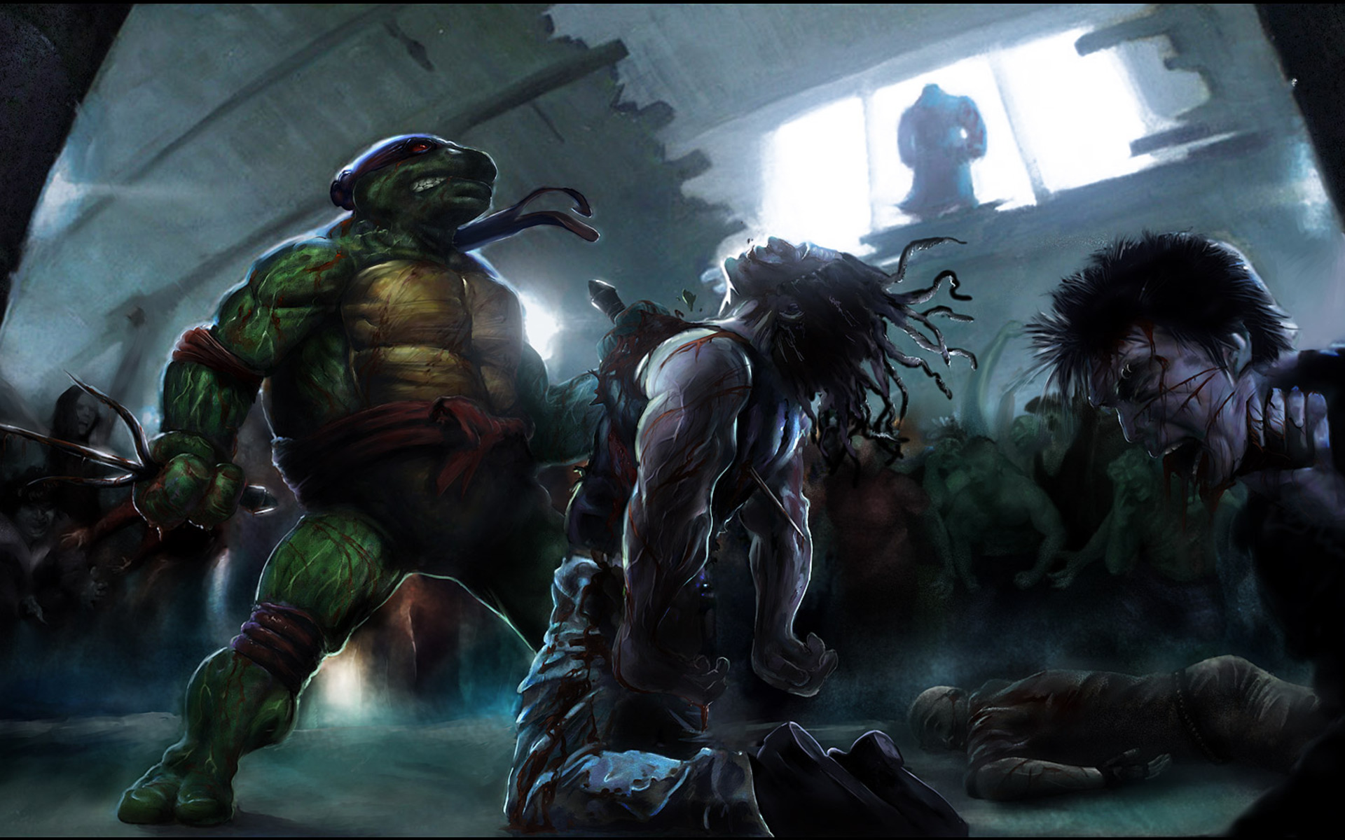 fight, comics, tmnt, mutant, ninja, raphael (tmnt) HD wallpaper