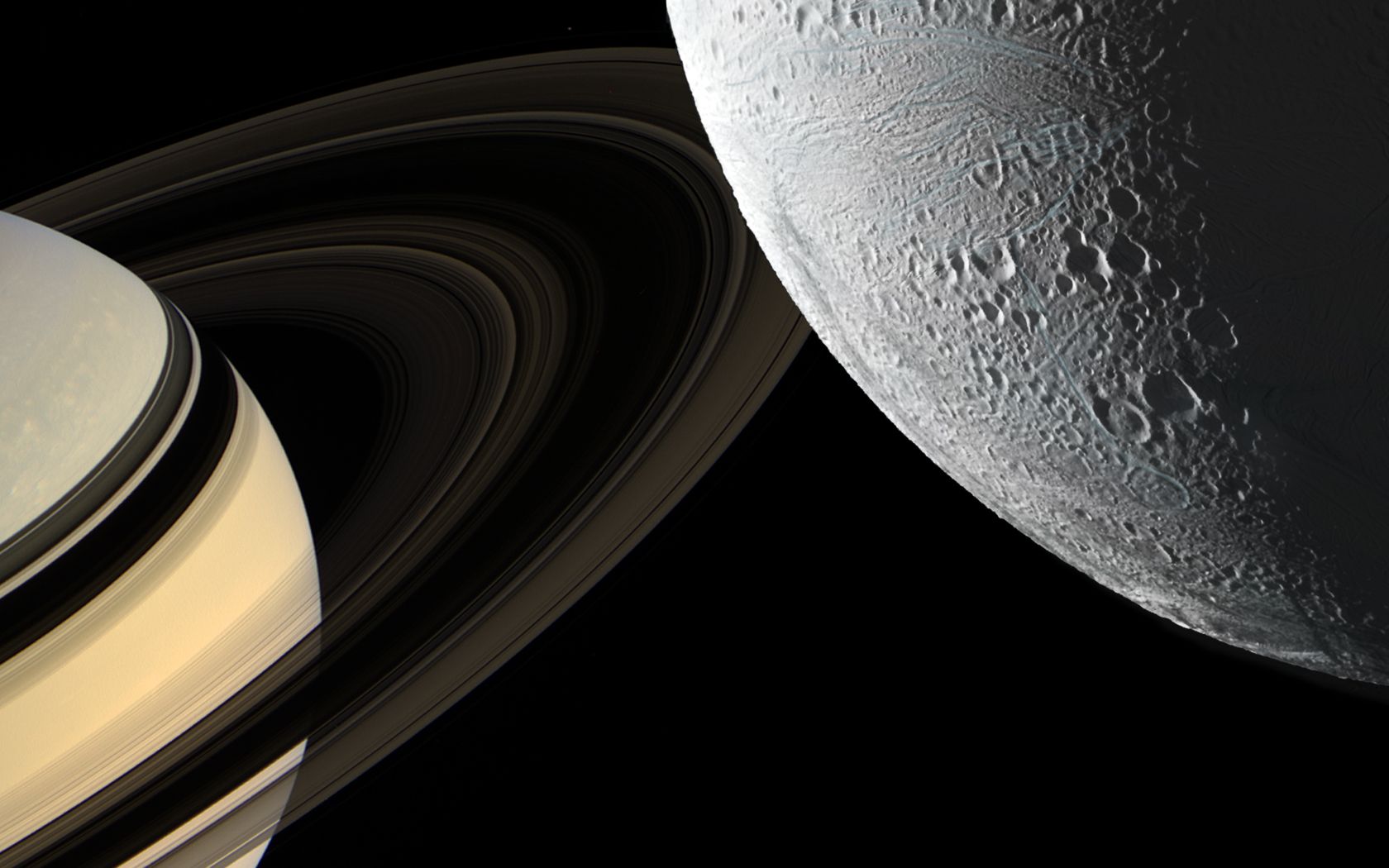 Descarga gratuita de fondo de pantalla para móvil de Luna, Espacio, Planeta, Ciencia Ficción, Saturno, Anillo Planetario, Encelado.