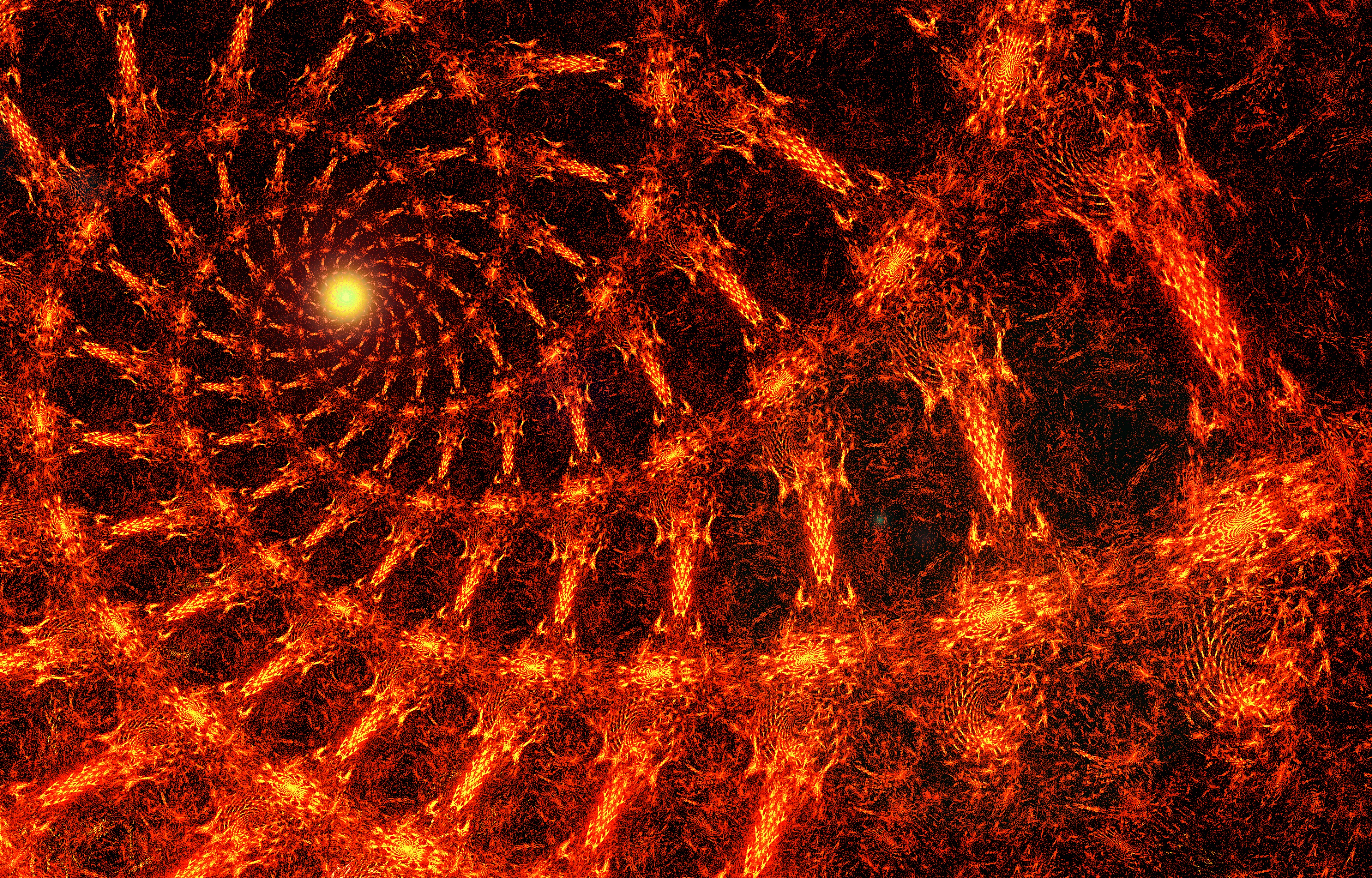abstract, bright, fractal, glow, spiral, fiery mobile wallpaper