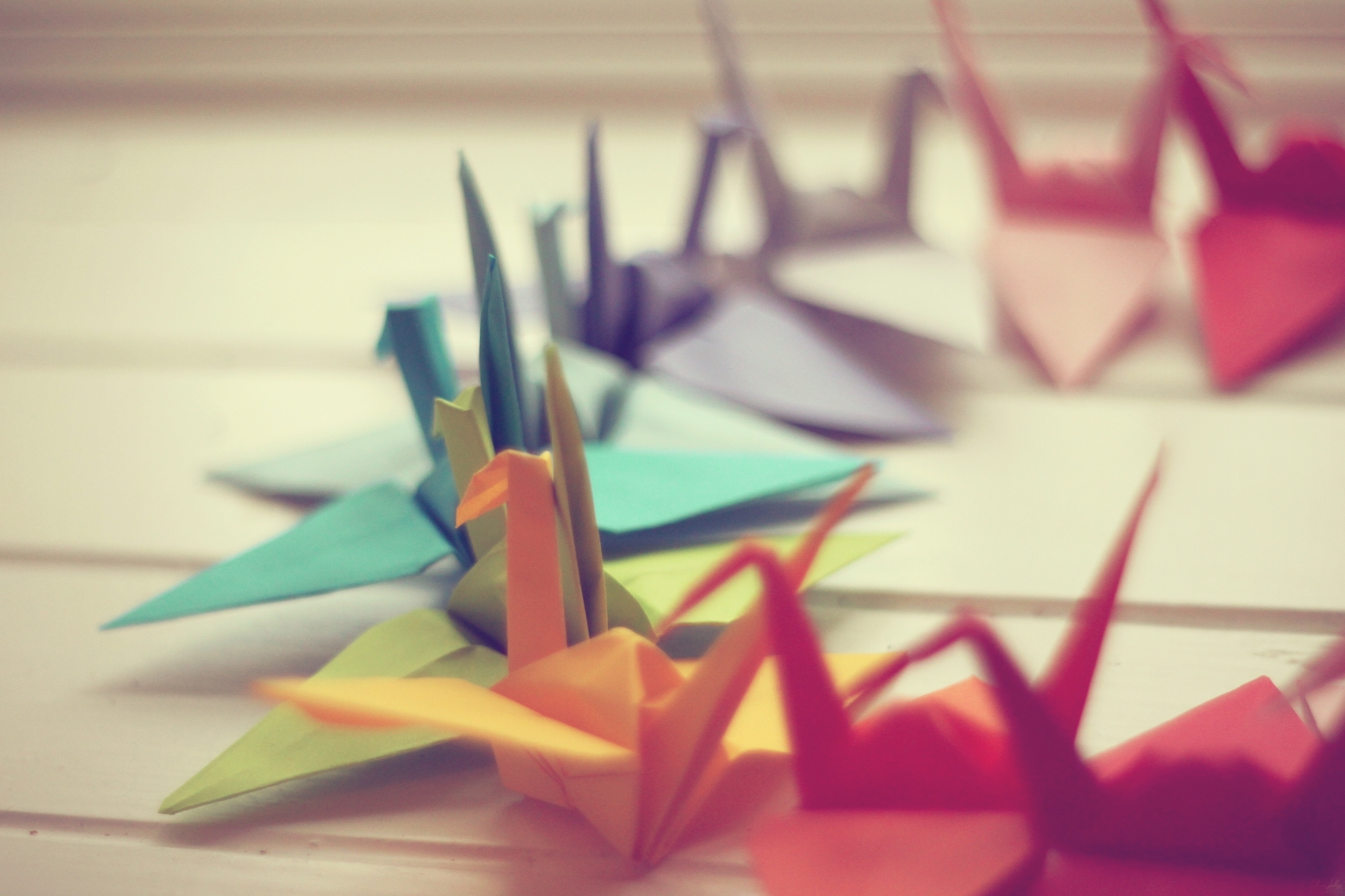 origami, background, cranes, macro, miscellanea, miscellaneous, paper, photo Full HD