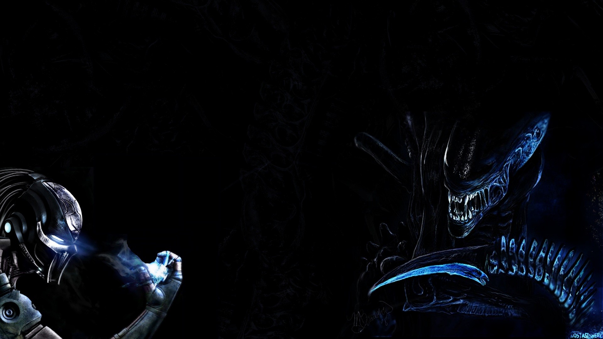 Download A Face-Off in Space: Alien Vs Predator Wallpaper
