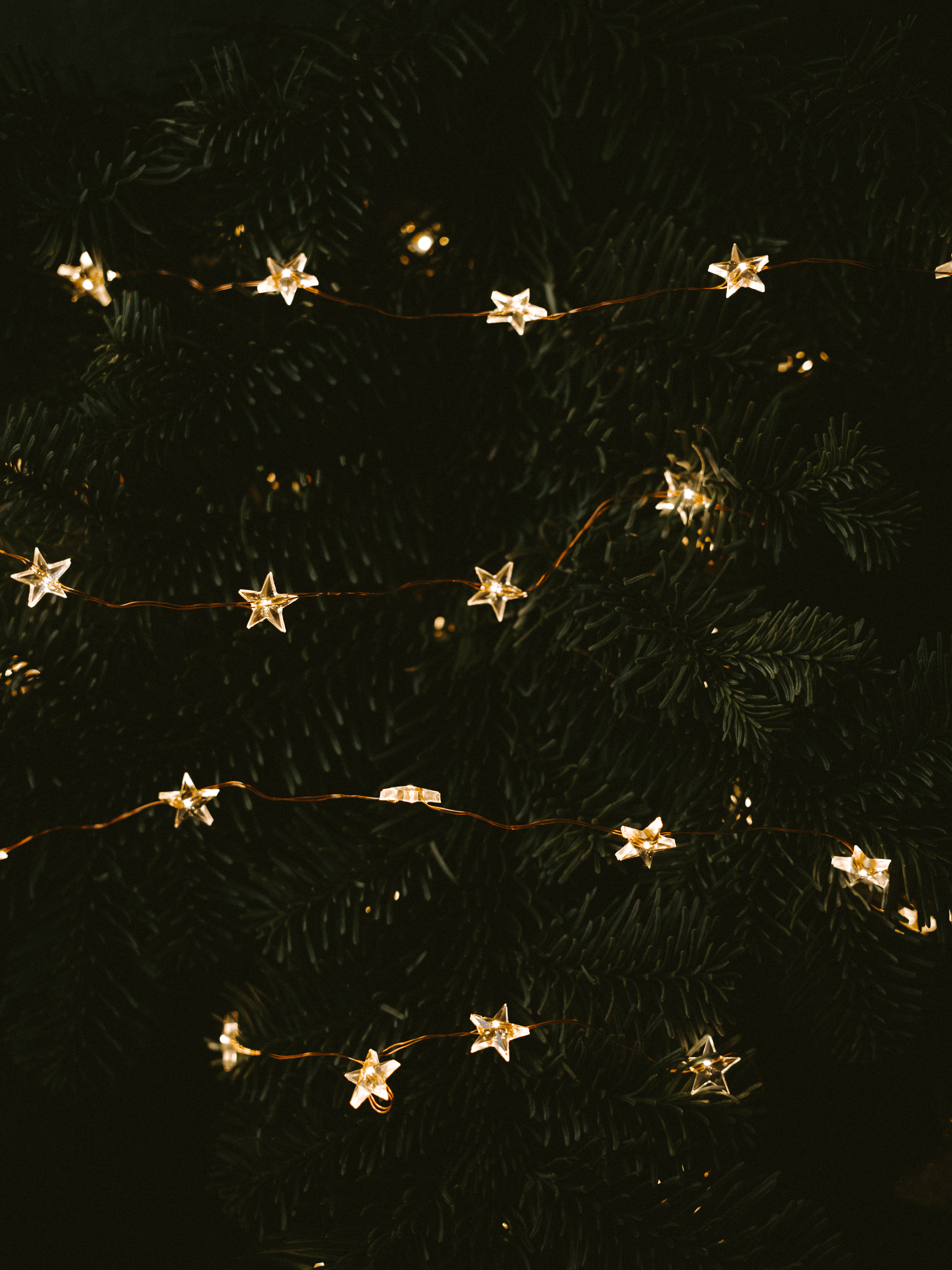 Free download wallpaper Stars, New Year, Christmas Tree, Garland, Decoration, Holidays on your PC desktop