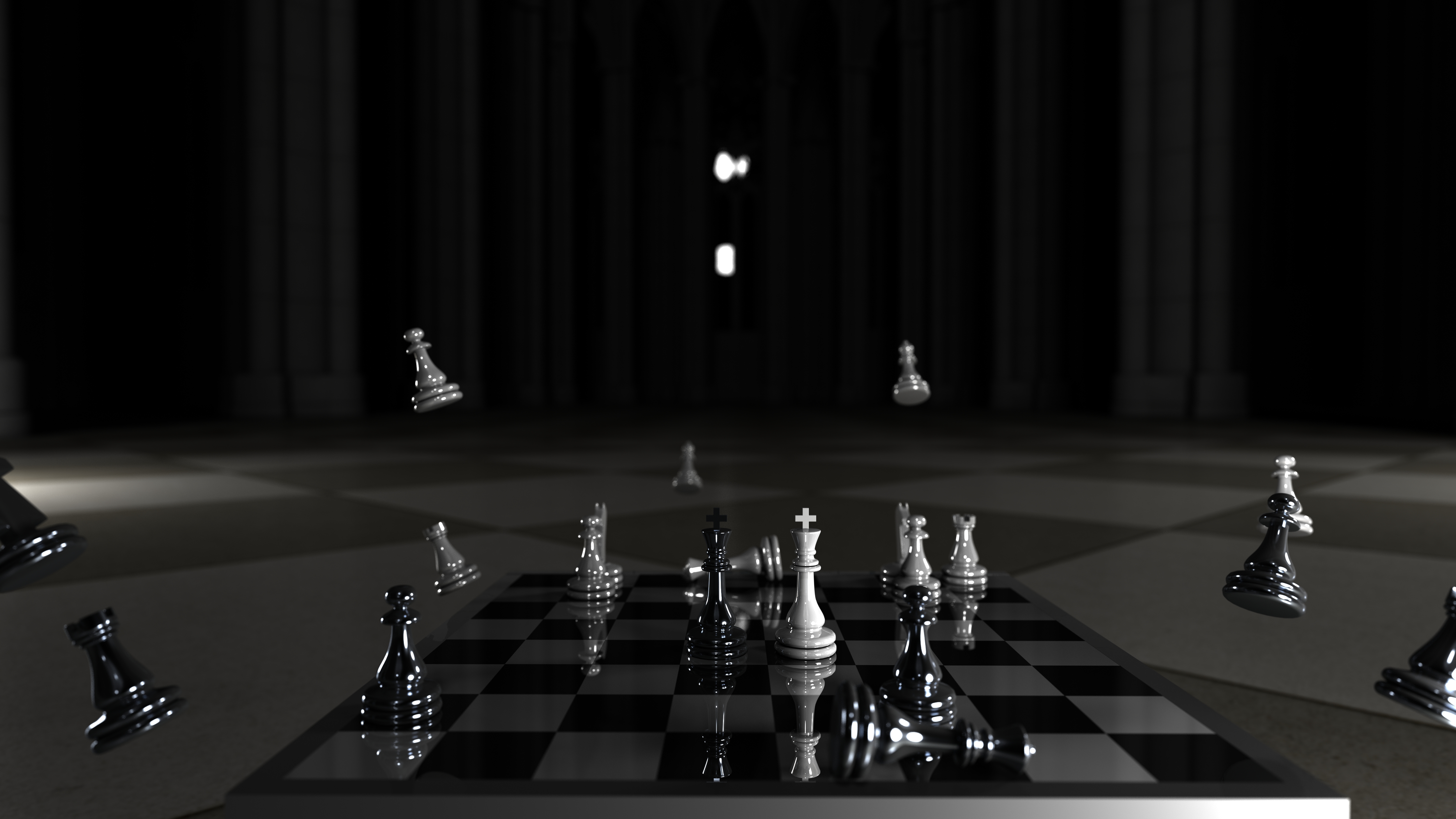 Шахматы черно белые