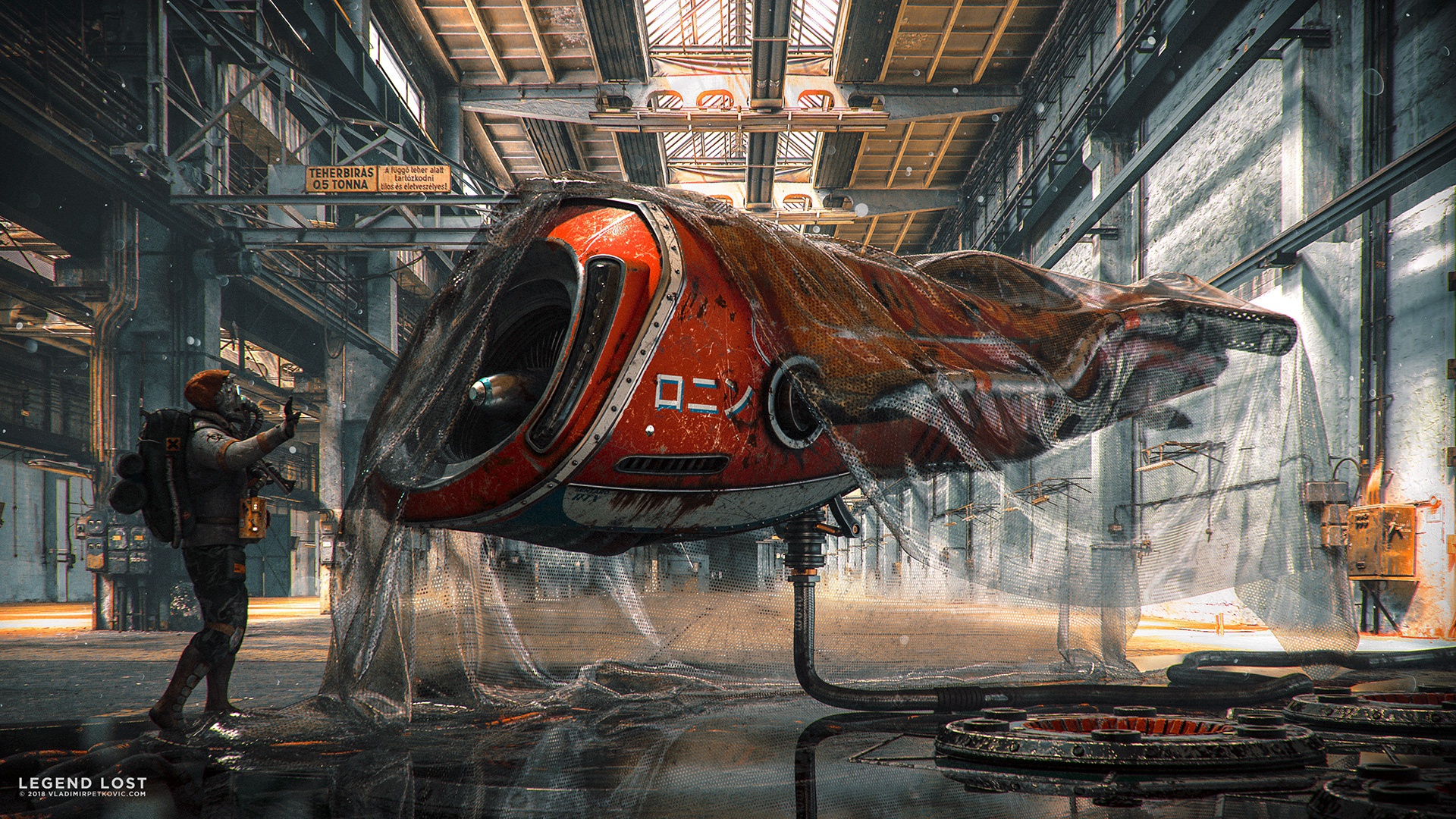 sci fi, vehicle, futuristic, hangar