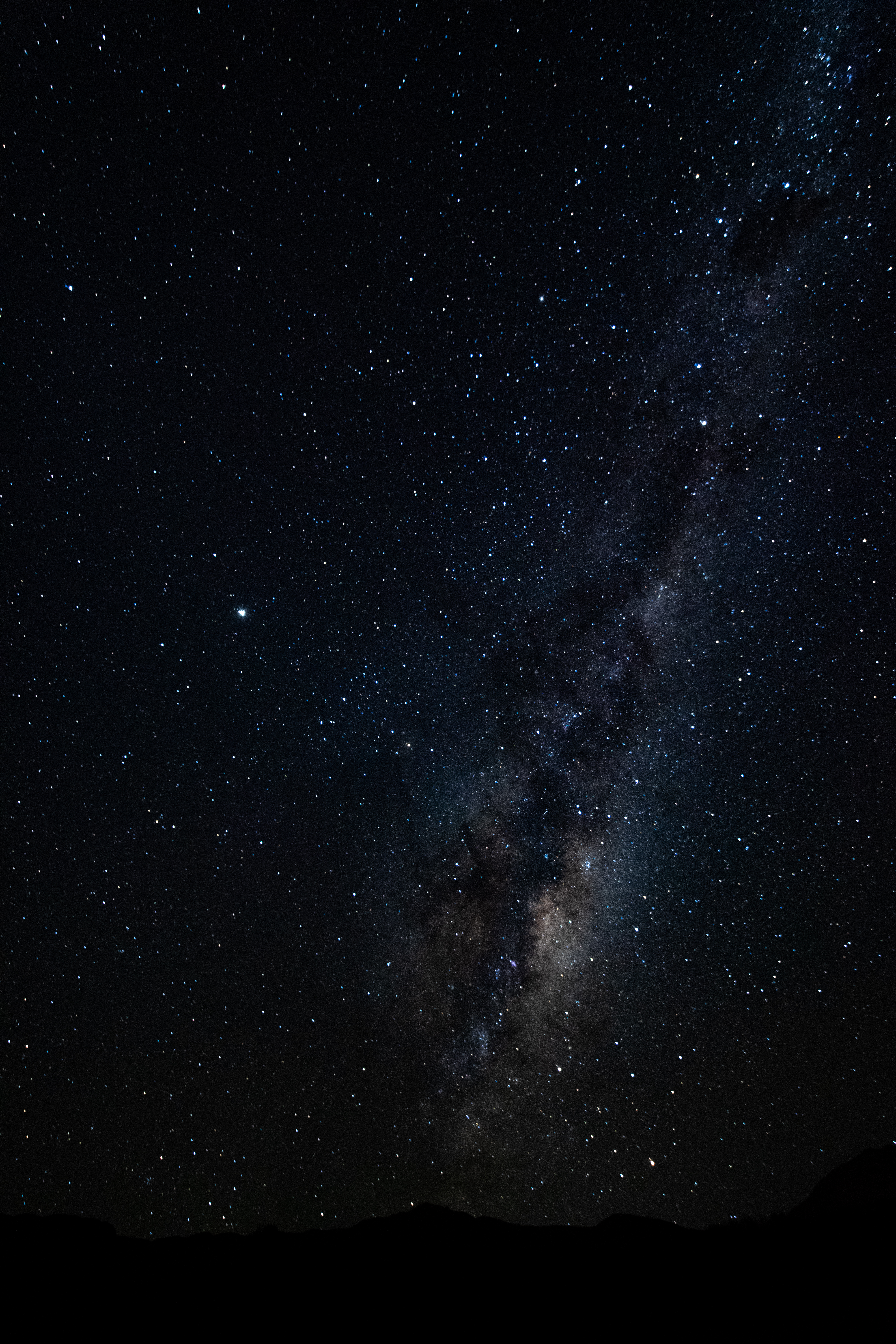 dark, universe, hill, silhouette, stars, nebula wallpapers for tablet