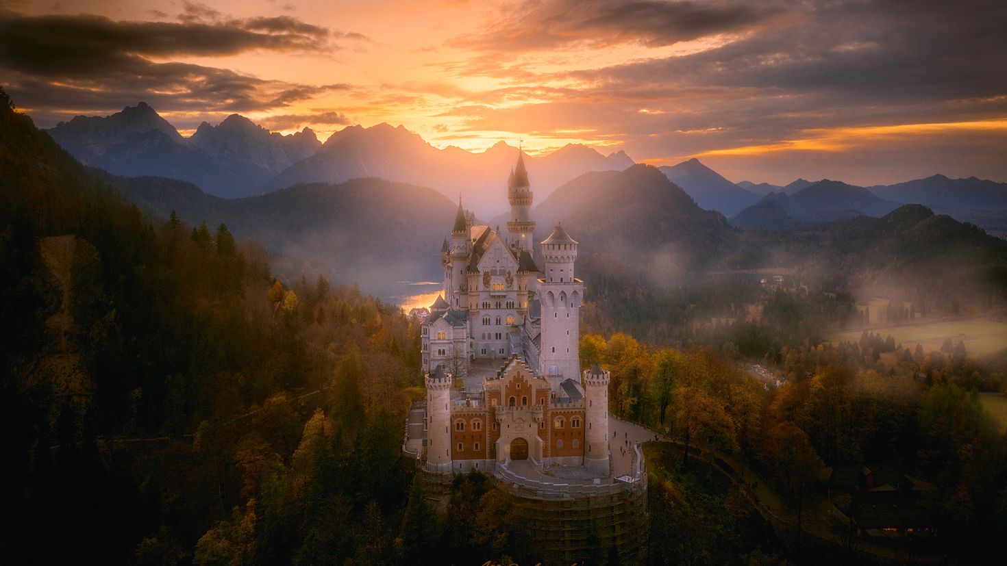 Fallen castle. German Fairy Tale Wallpaper.