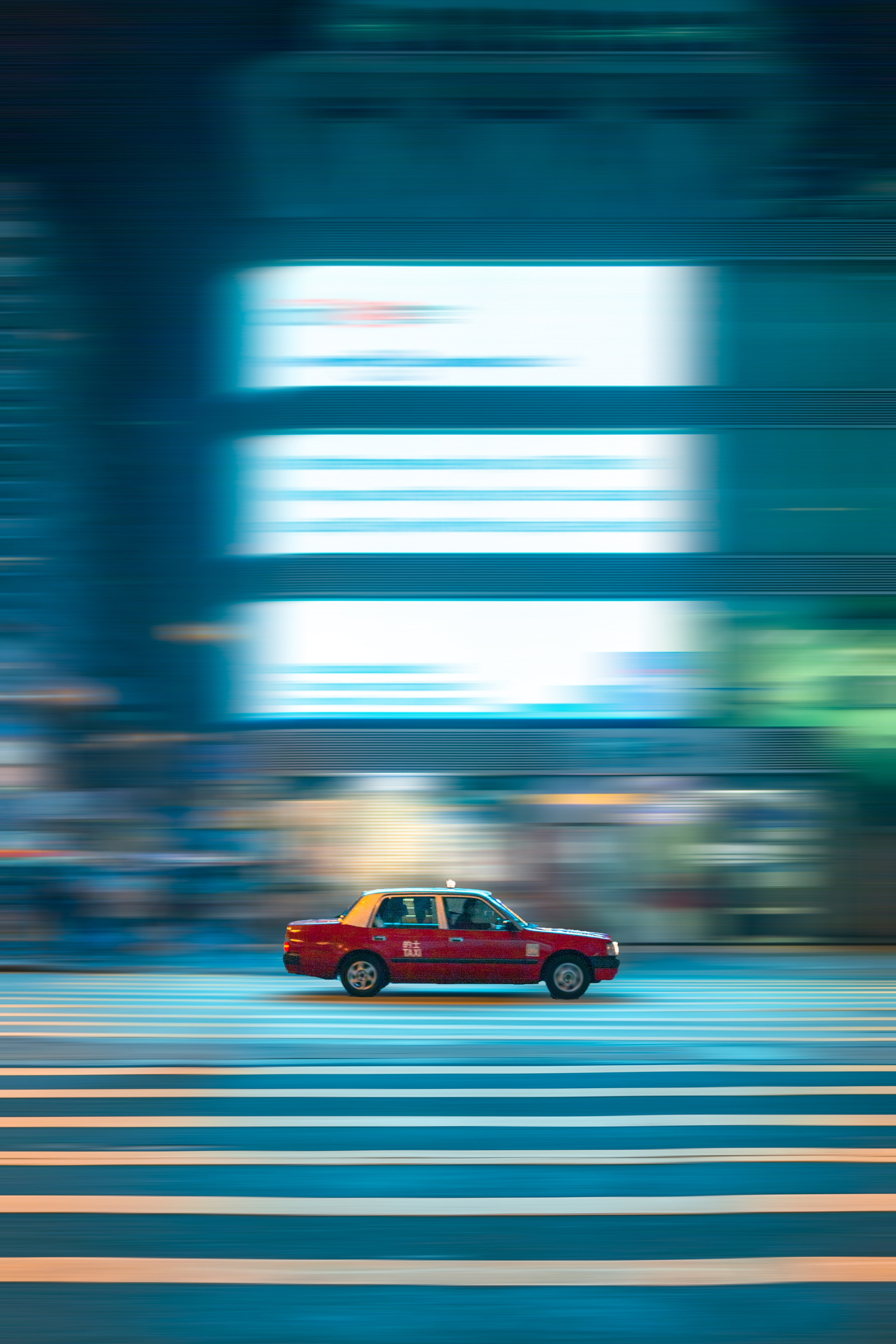 Download mobile wallpaper Taxi, Smooth, Shine, Car, Street, Light, Cars, Blur for free.