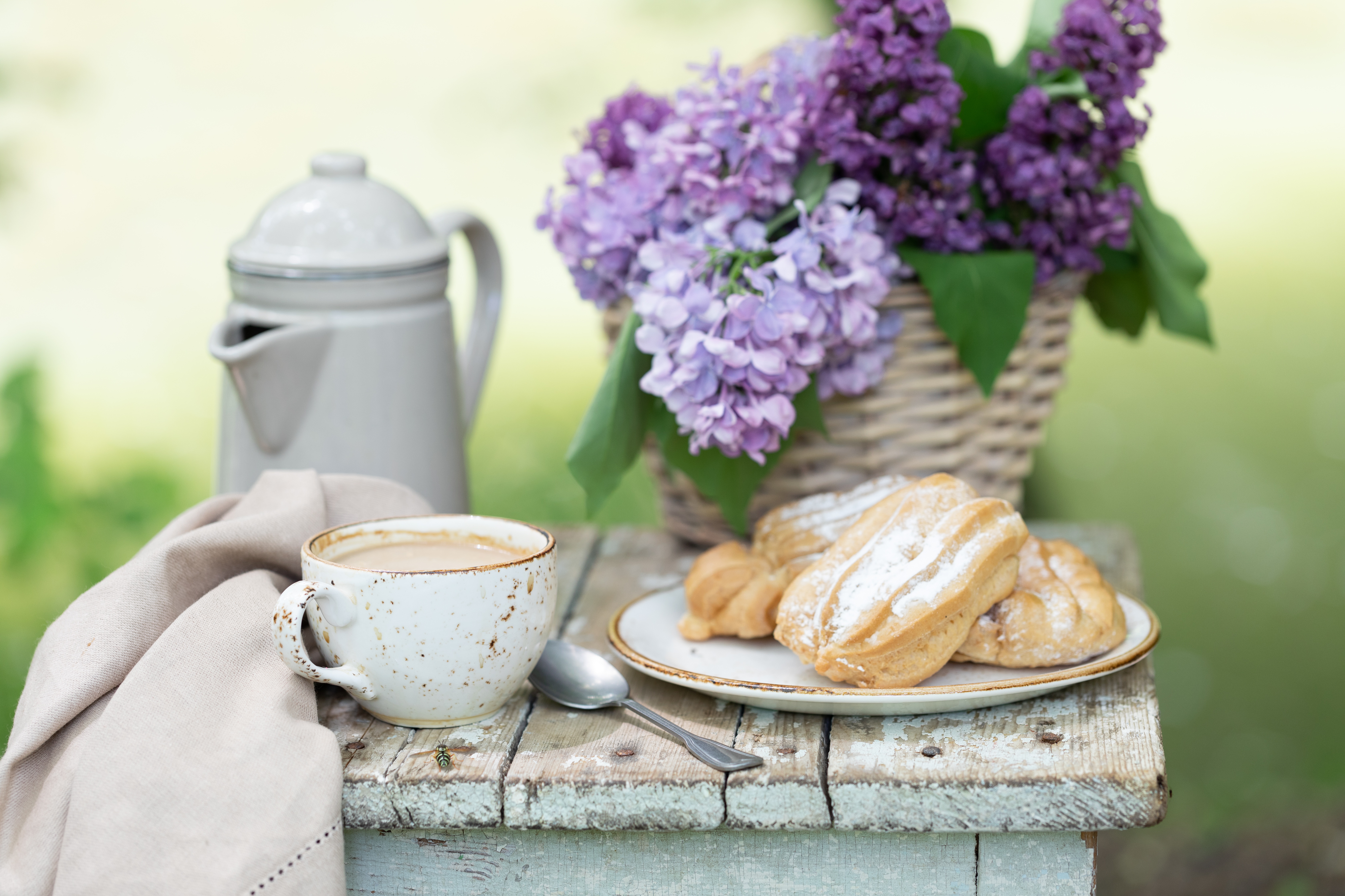 Кофе завтрак цветы