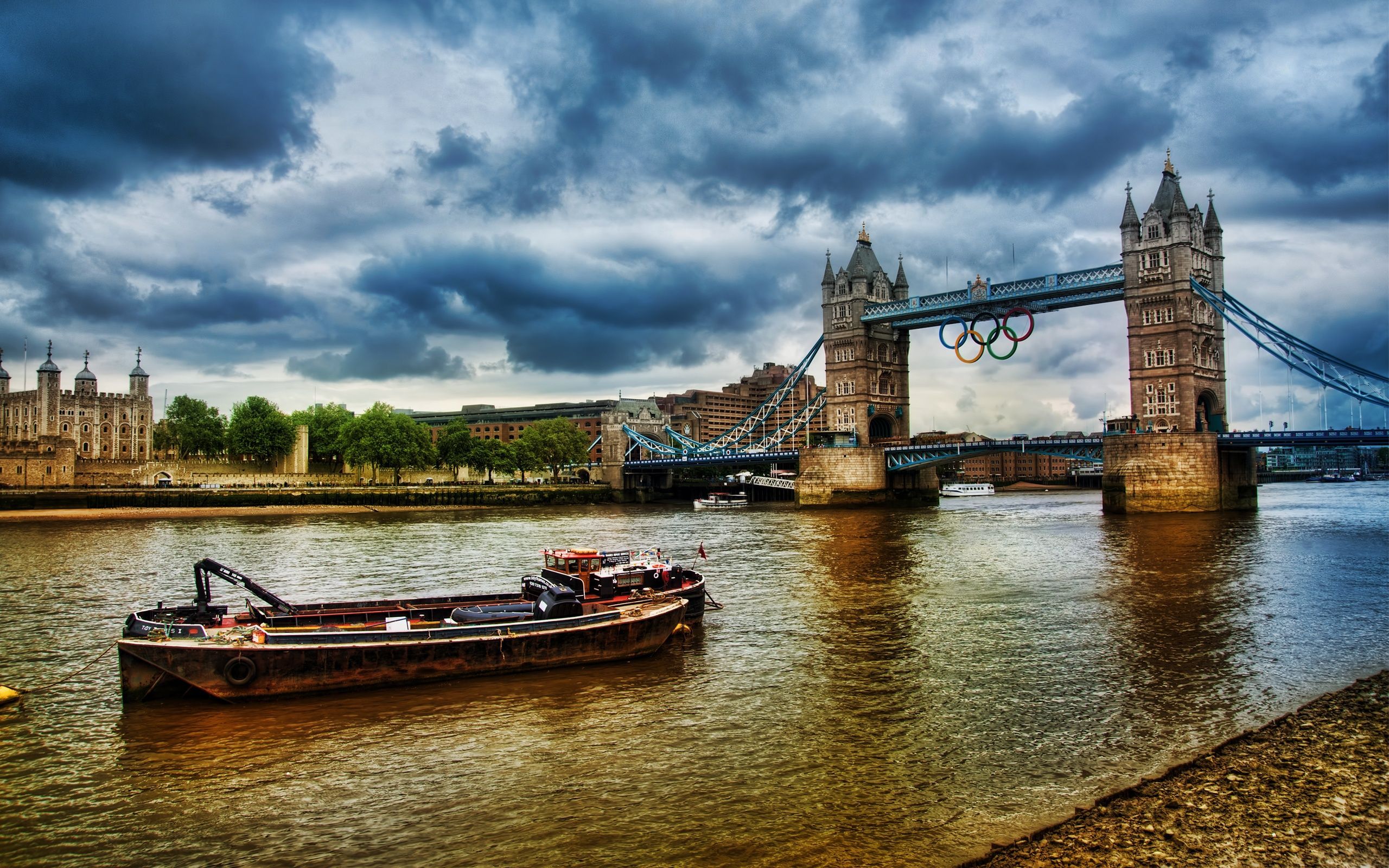 Скачать обои бесплатно Река, Архитектура, Мосты, Пейзаж, Лондон картинка на рабочий стол ПК