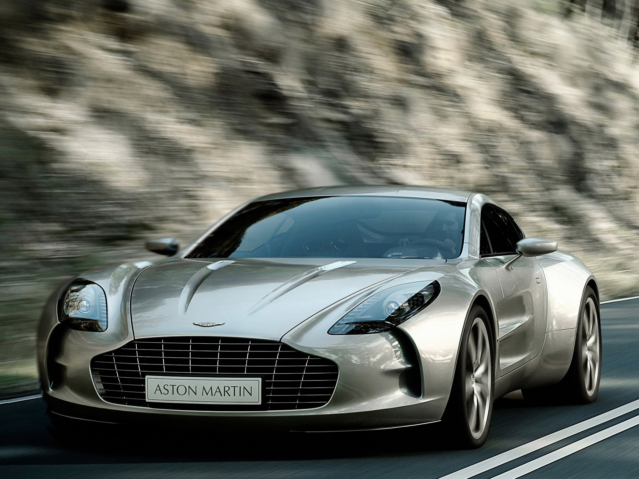 speed, one 77, aston martin, cars, front view, style, 2009, metallic gray, grey metallic HD wallpaper