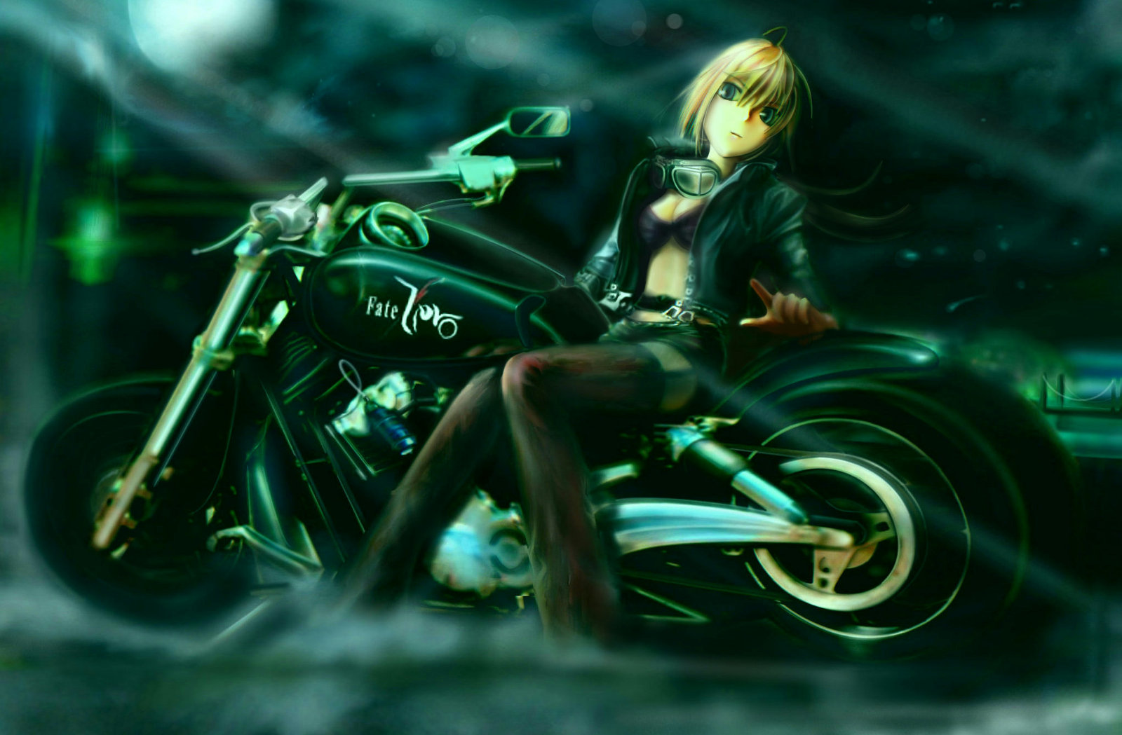 Fate Zero Сейбер на мотоцикле