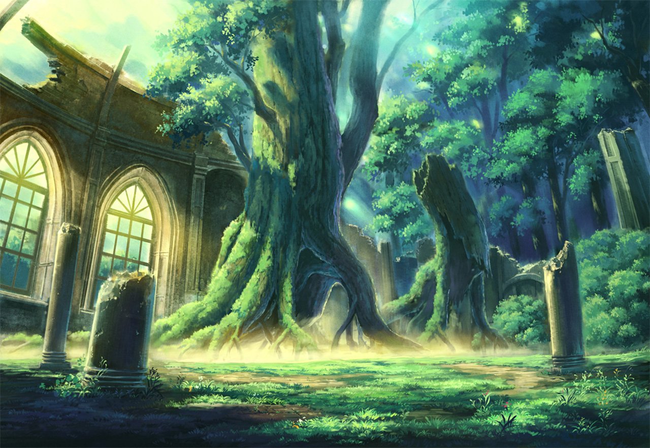 1680x1050 Anime forest desktop PC and Mac wallpaper