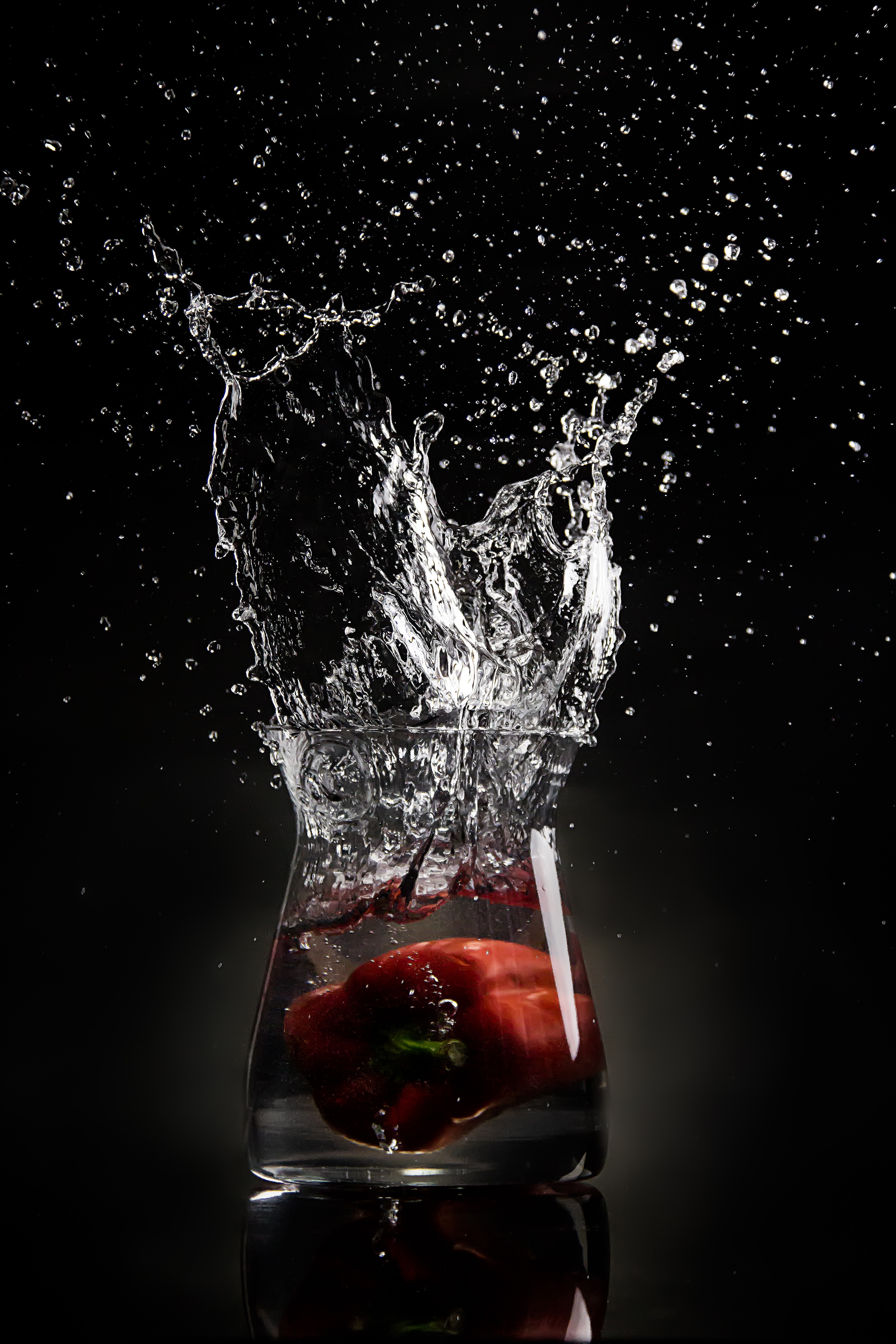 Download mobile wallpaper Pepper, Spray, Food, Water, Glass for free.