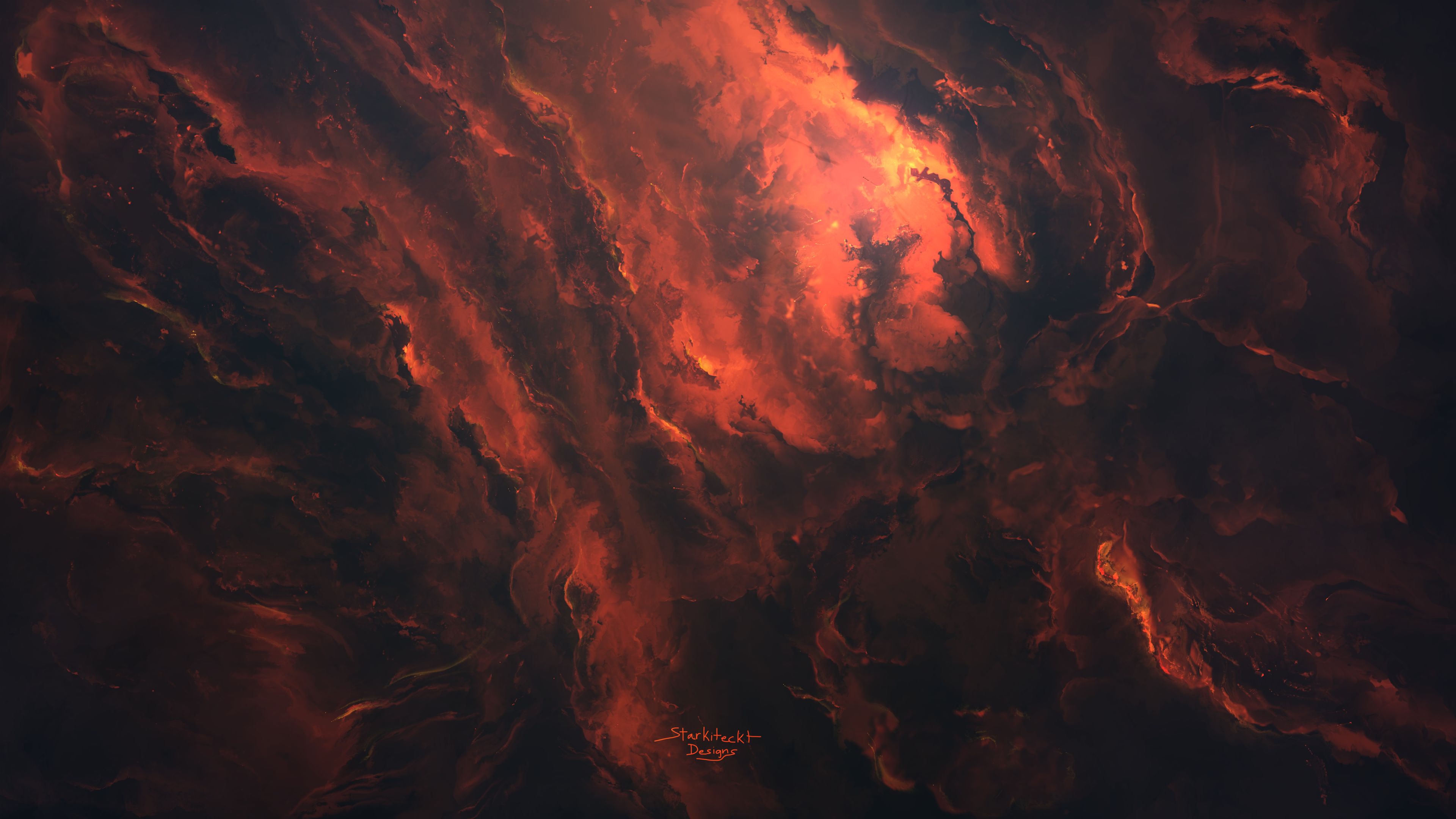 Download background sci fi, nebula, orange (color), space