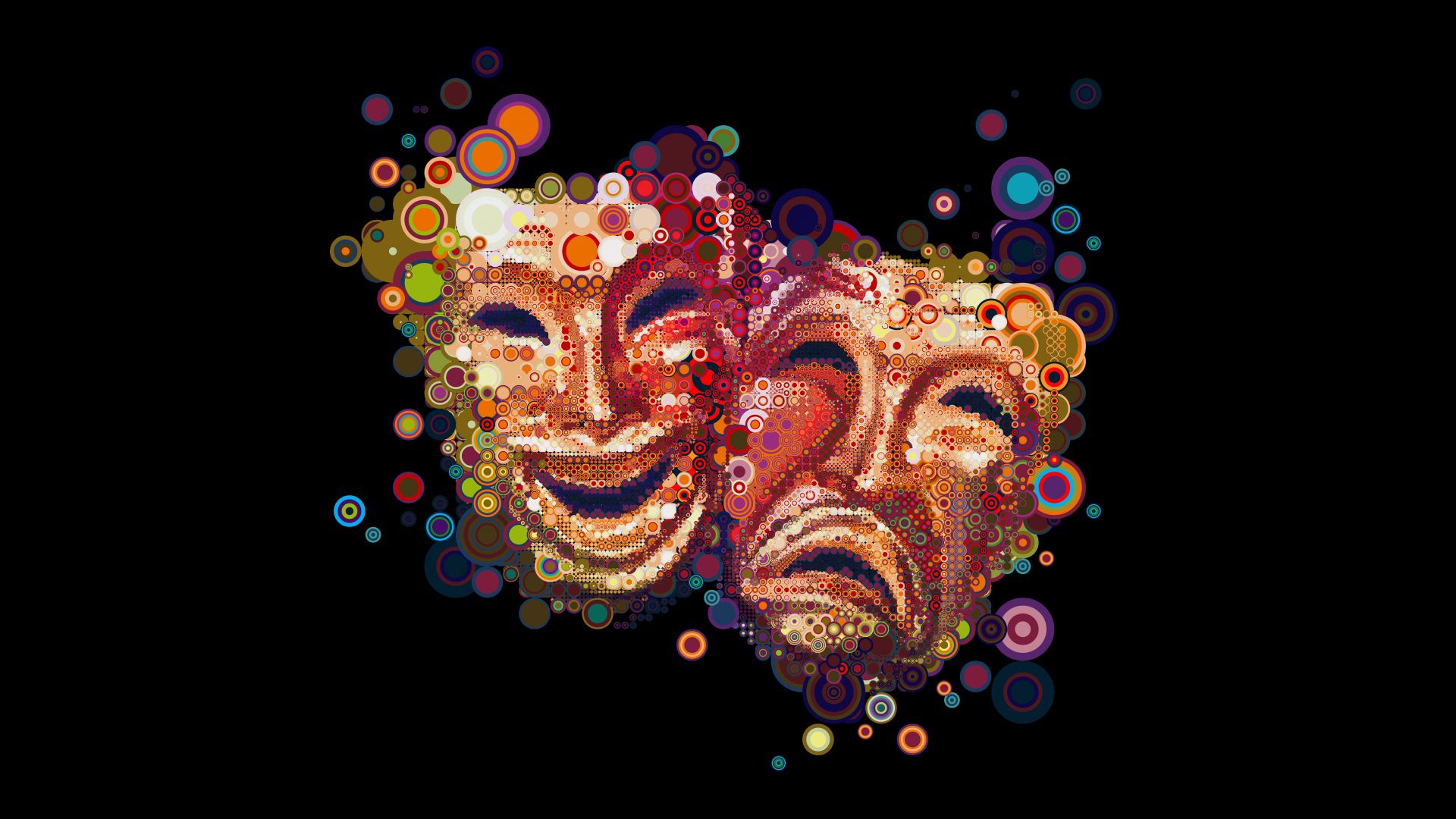 emotions, colorful, abstract, masks, multicolored, motley, colourful