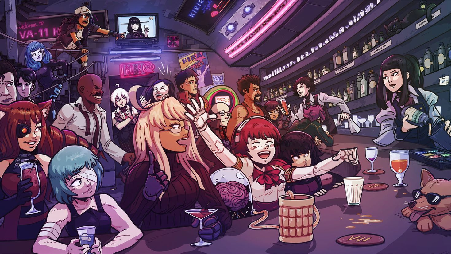 Va 11 hall a cyberpunk bartender action напитки фото 3