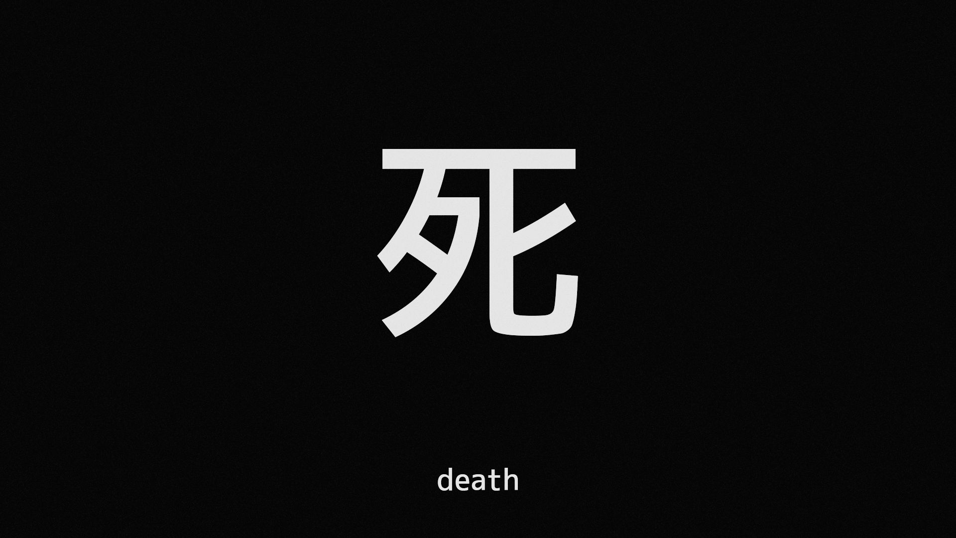 death, kanji, typography, artistic Full HD