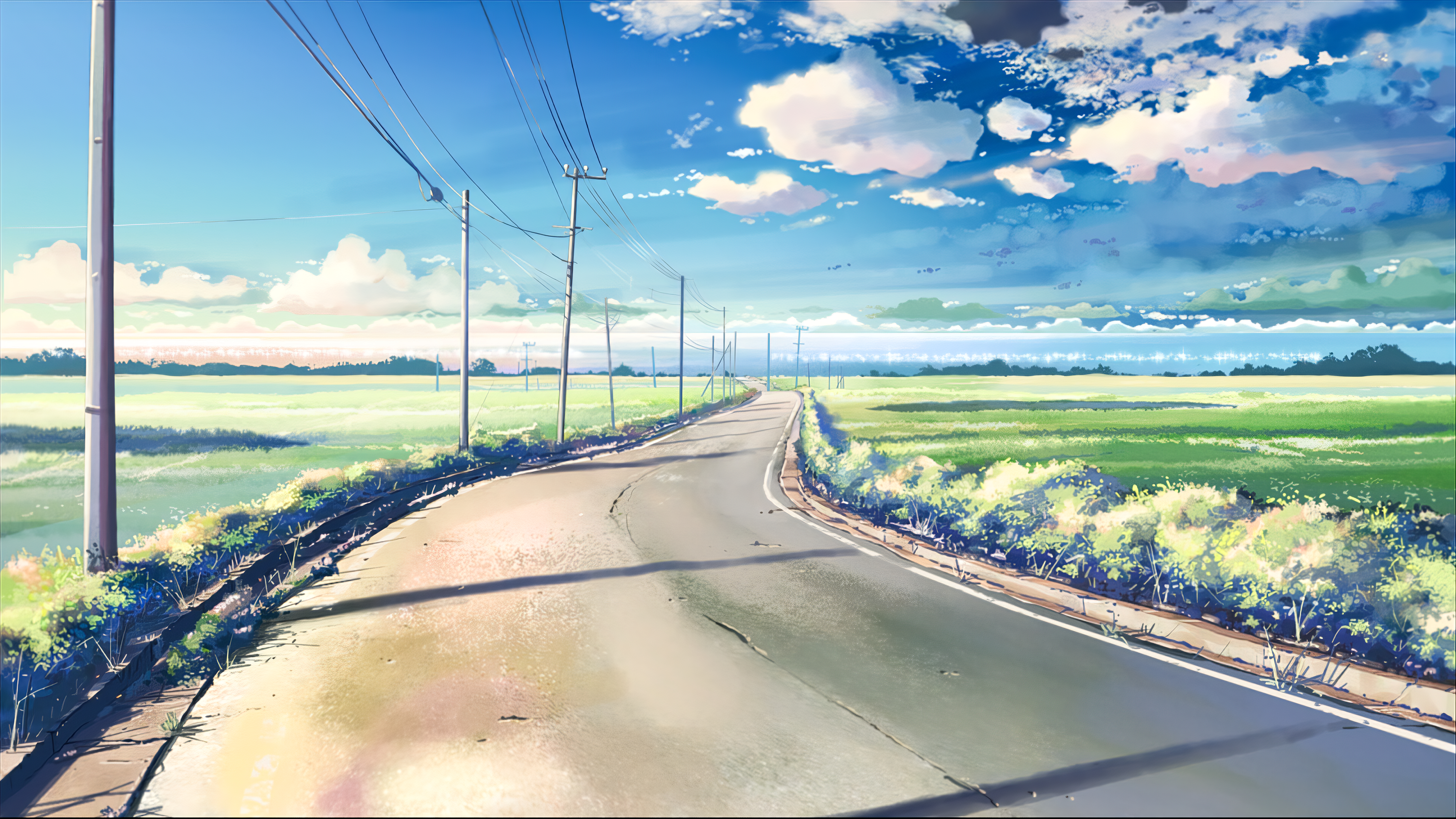landscape, cloud, sky, 5 centimeters per second, anime
