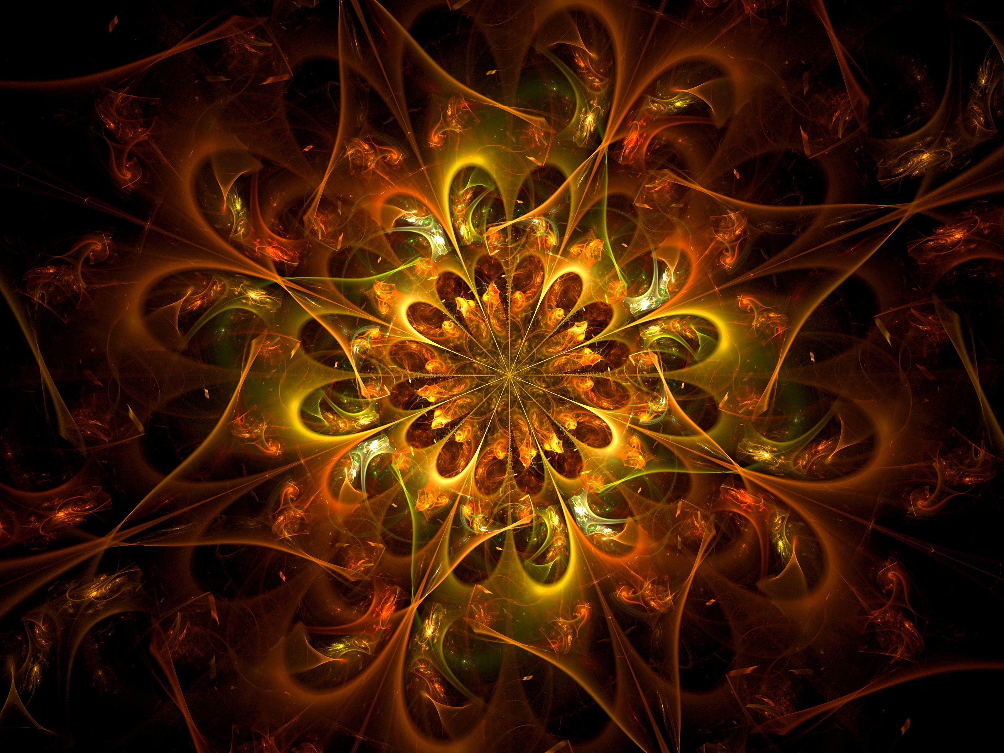 Download mobile wallpaper Fractal, Pattern, Intricate, Confused, Bright, Abstract for free.