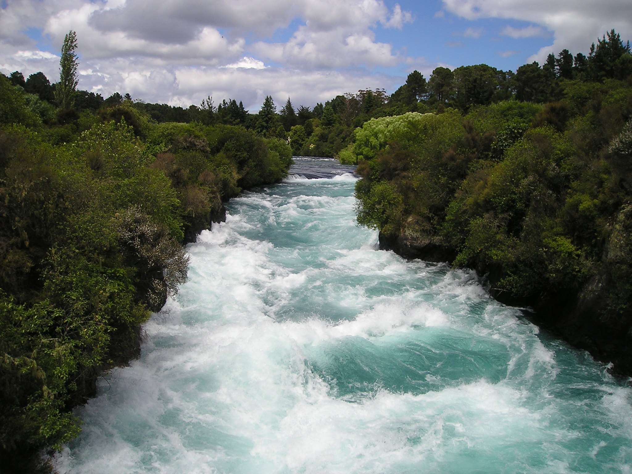 Download mobile wallpaper Rivers, Trees, Flow, Nature, New Zealand for free.