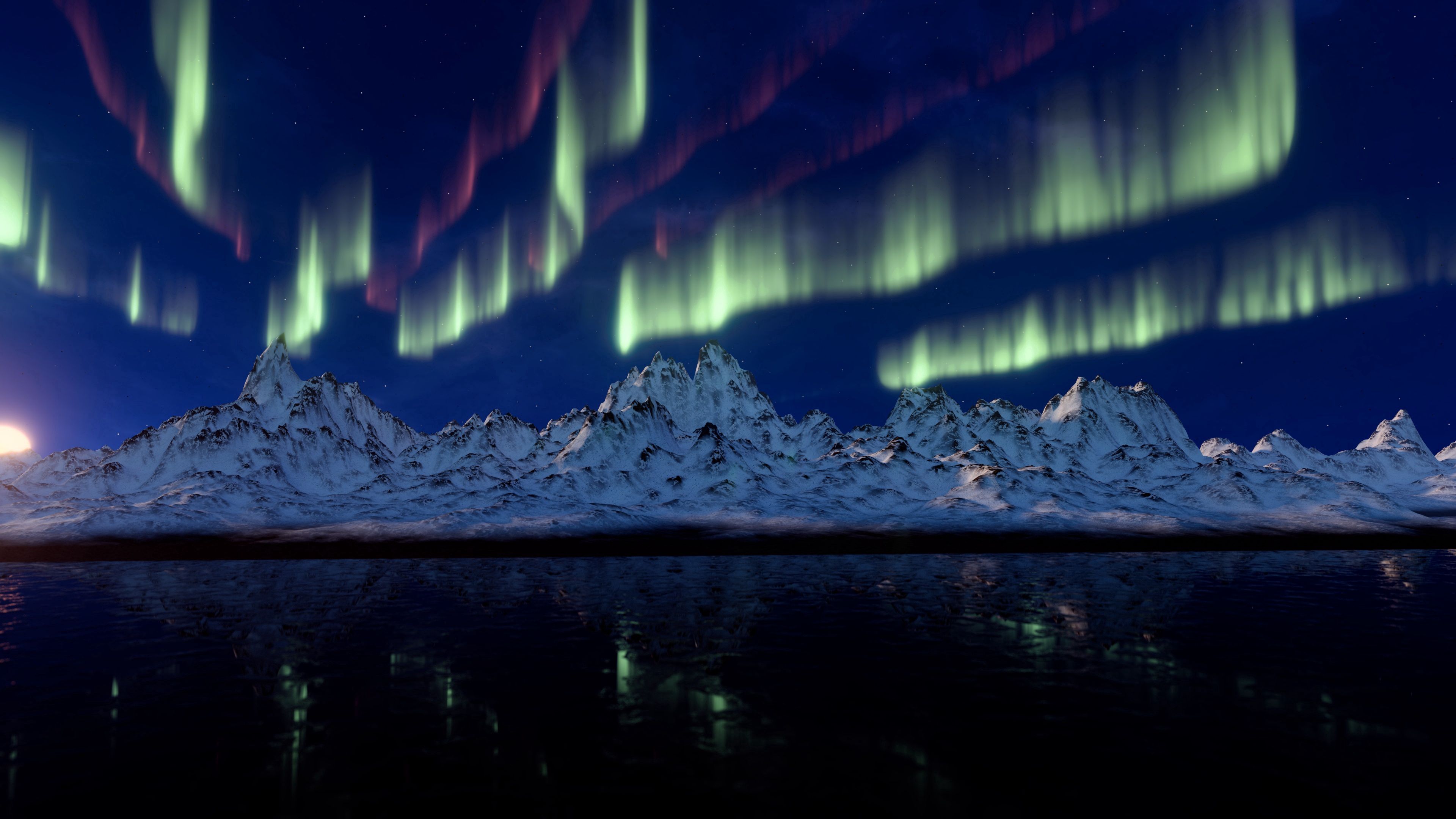 aurora borealis, northern lights, nature, mountains, aurora