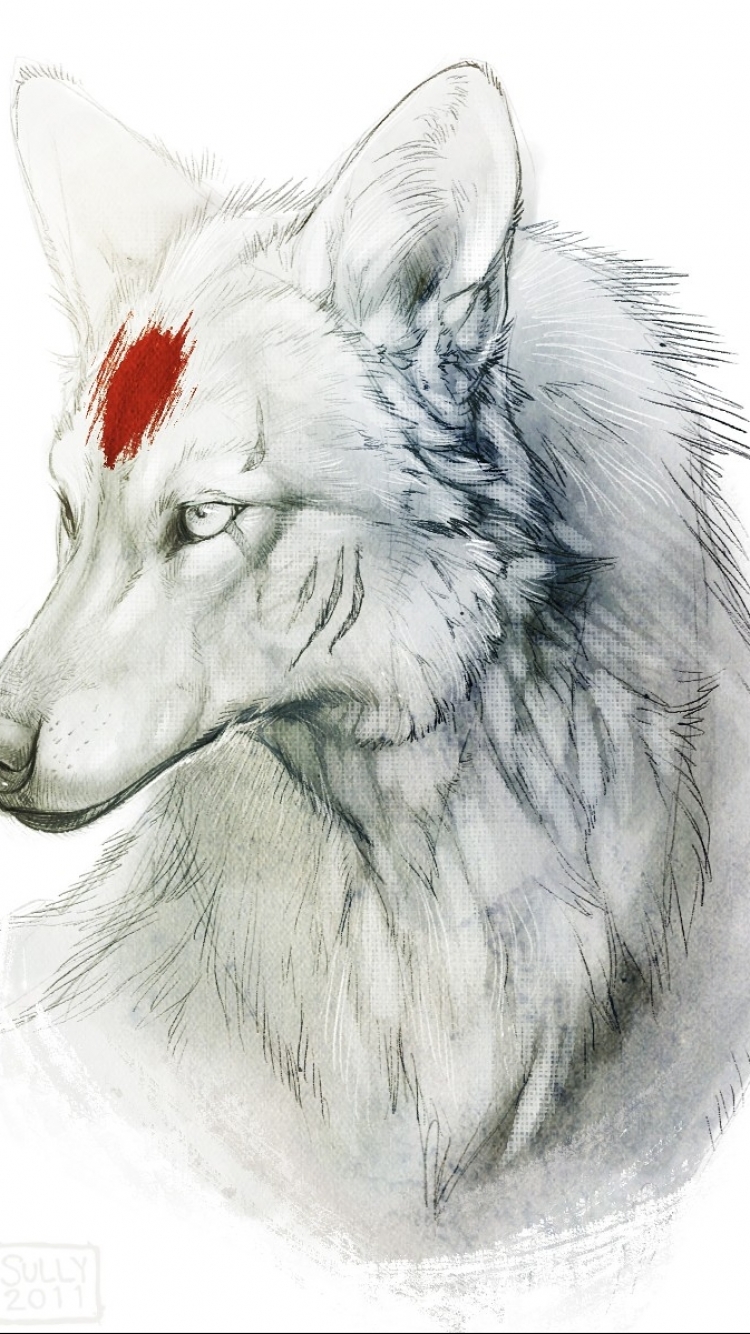 Волчица рисунок