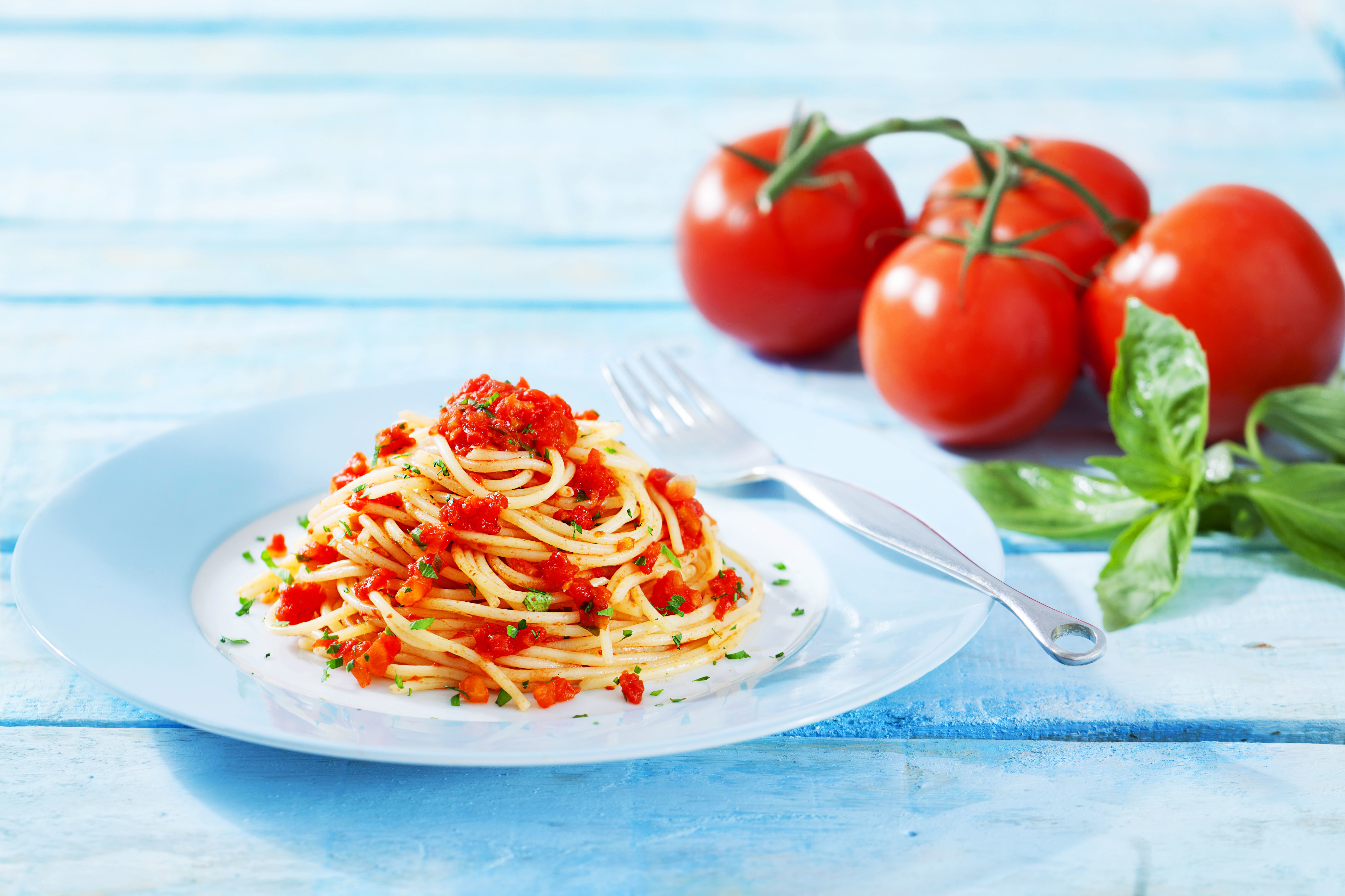 food, spaghetti, meal, pasta, still life, tomato