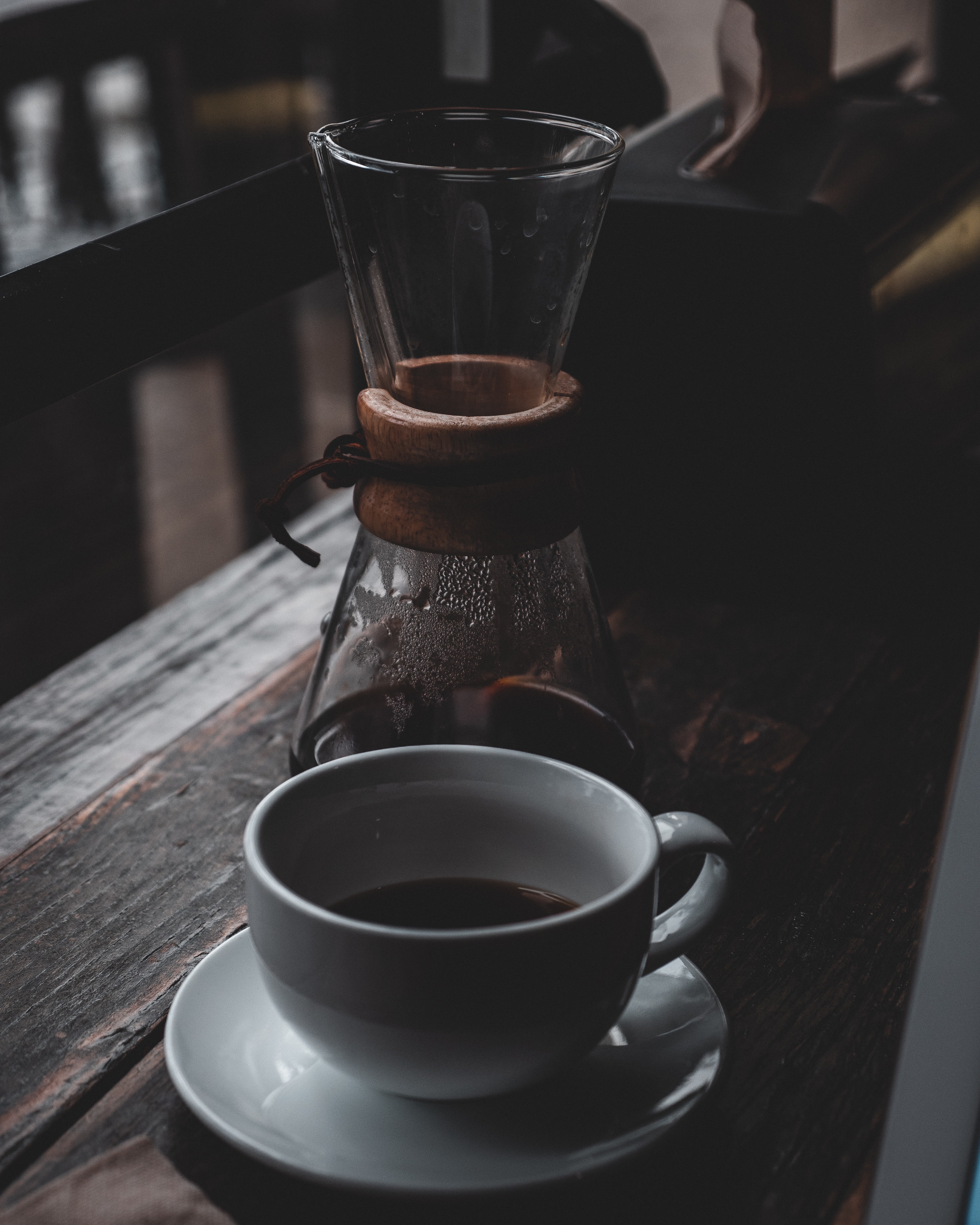 Download mobile wallpaper Coffee, Cup, Table, Wood, Food, Drink, Beverage, Wooden for free.
